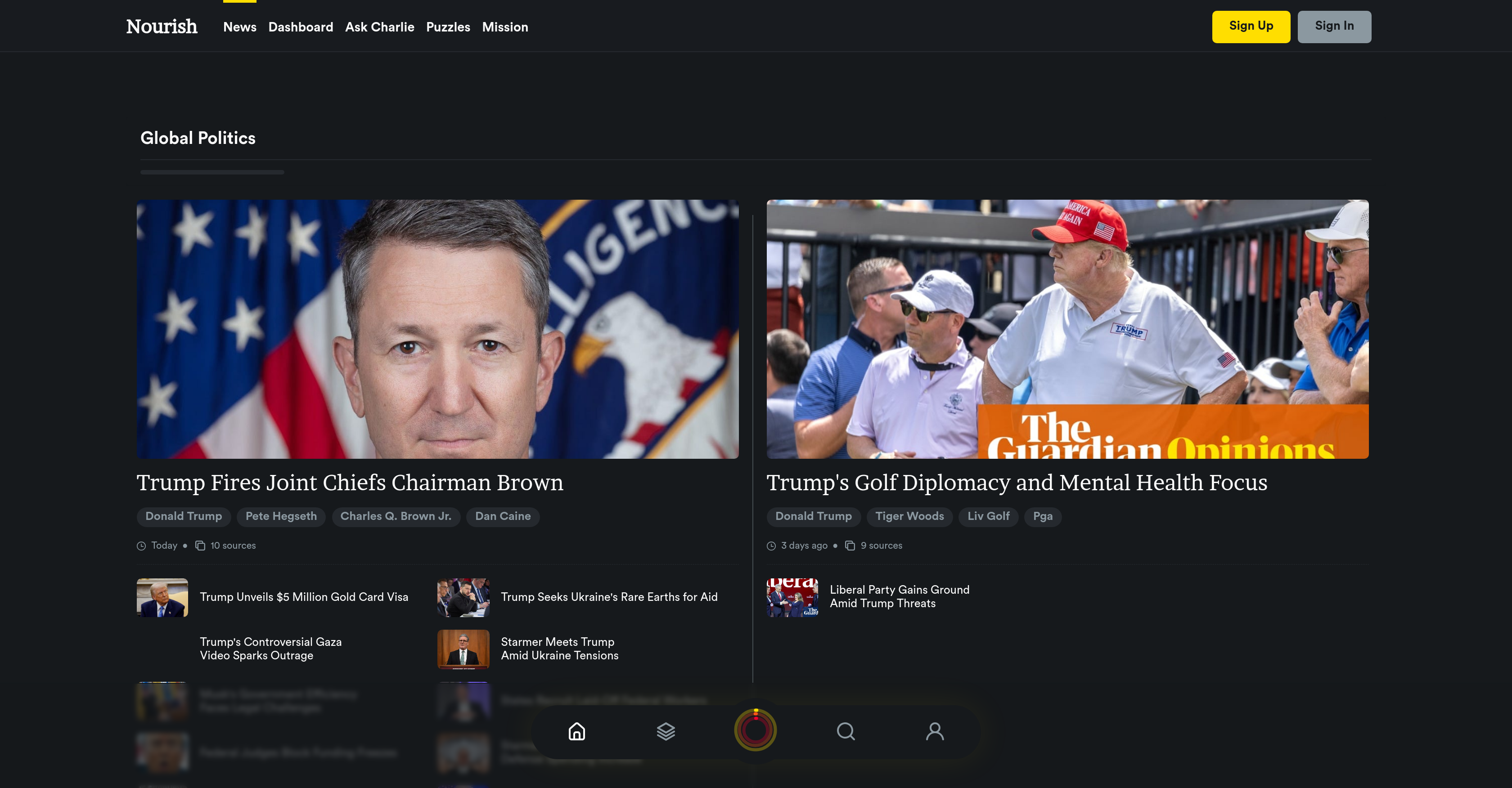 Nourish News - Screenshot showing the interface and features of this AI tool