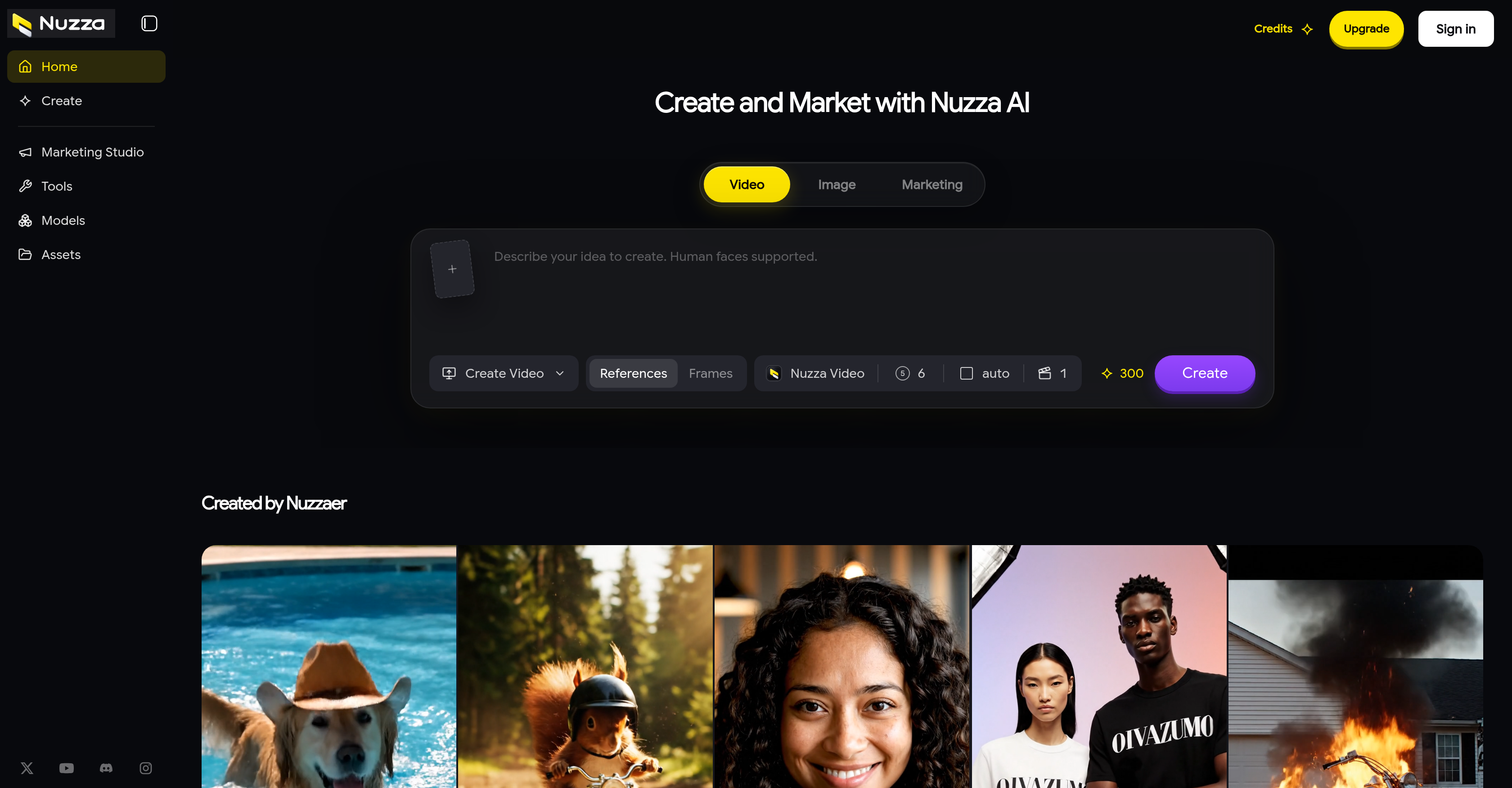 Nuzza AI - Screenshot showing the interface and features of this AI tool