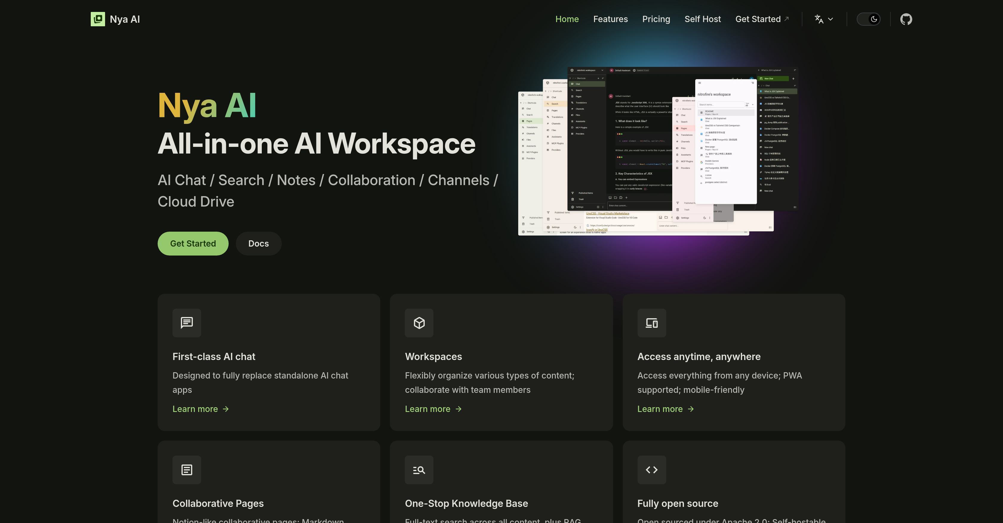 Nya AI - Screenshot showing the interface and features of this AI tool