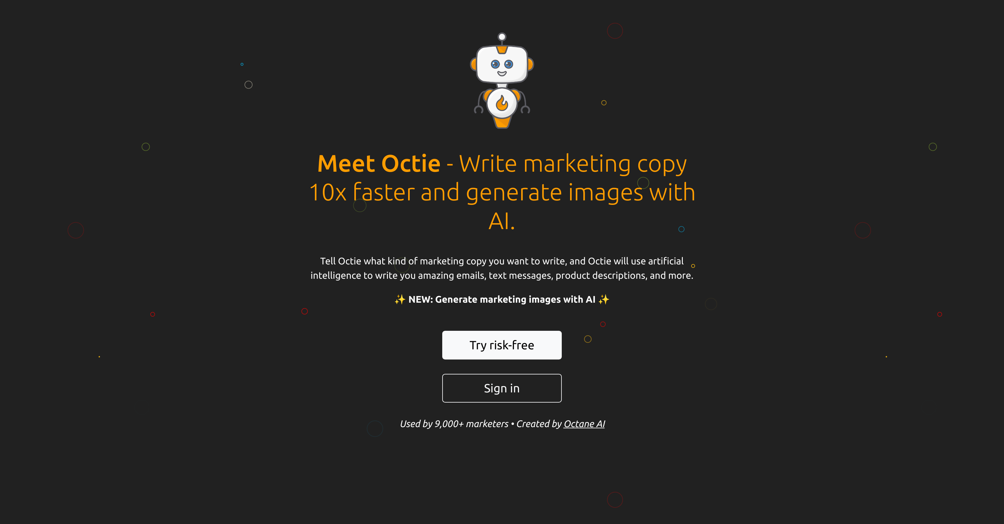 Octie.ai - Screenshot showing the interface and features of this AI tool