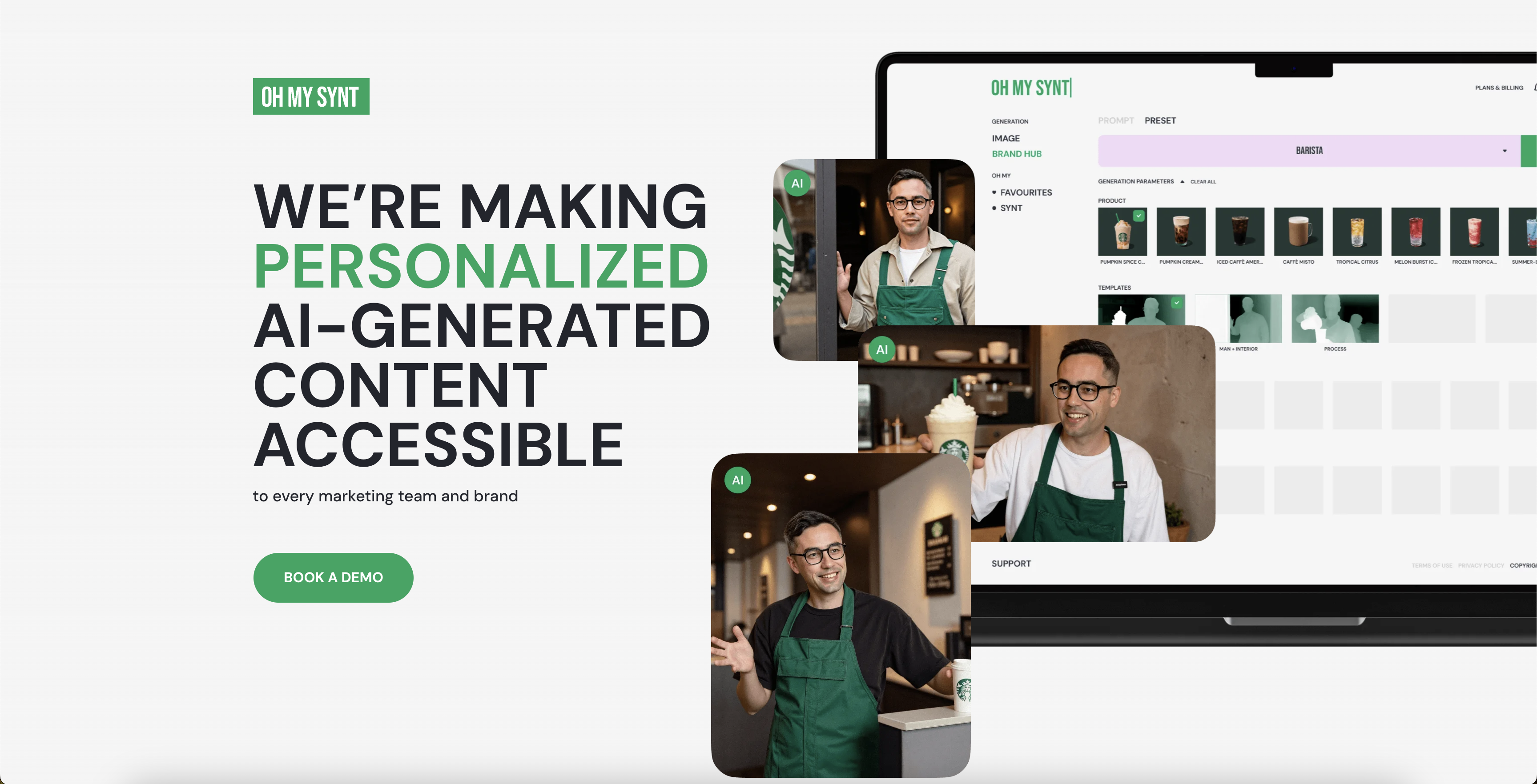 Ohmysynt - Screenshot showing the interface and features of this AI tool