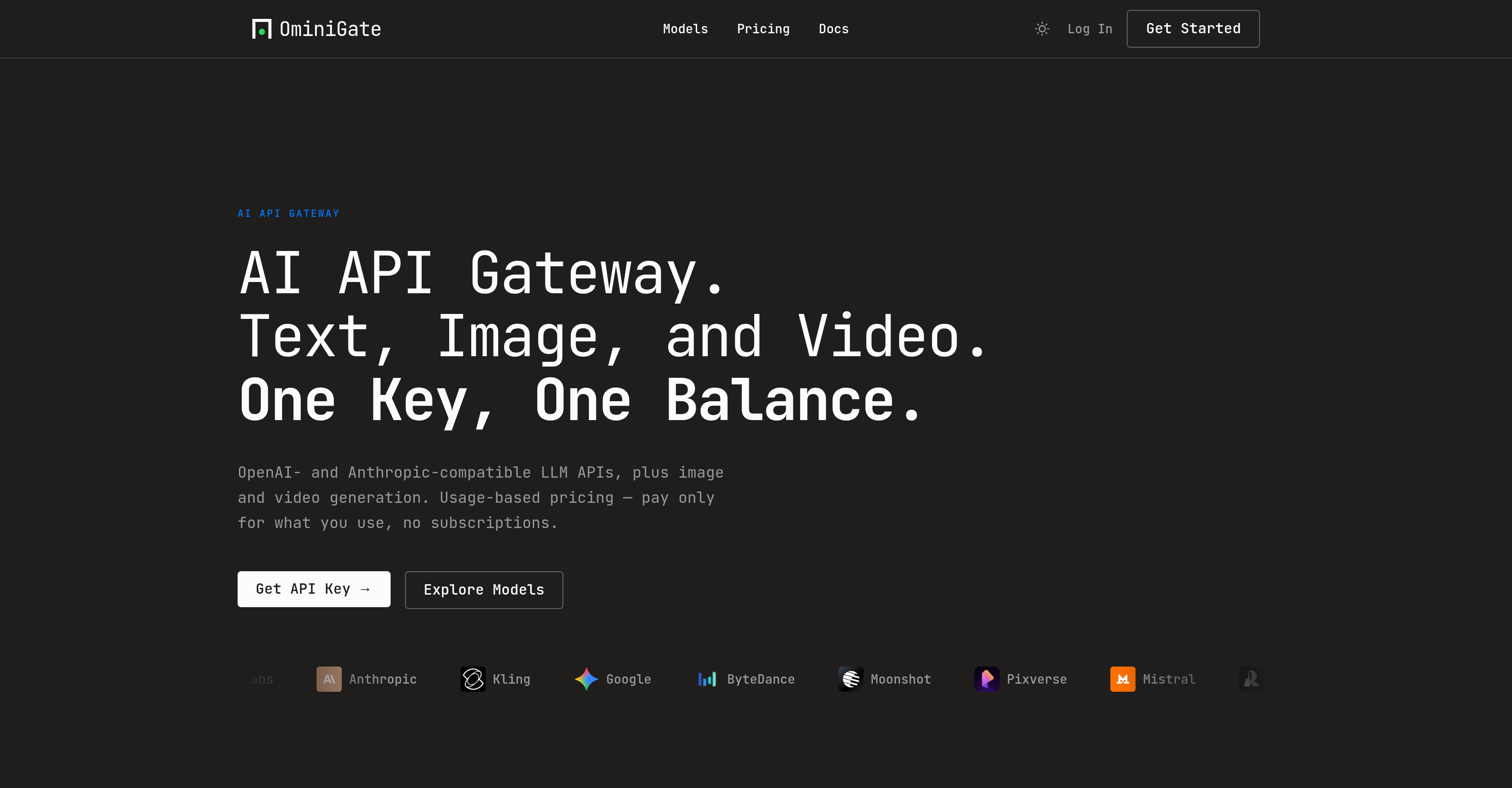OminiGate - Screenshot showing the interface and features of this AI tool
