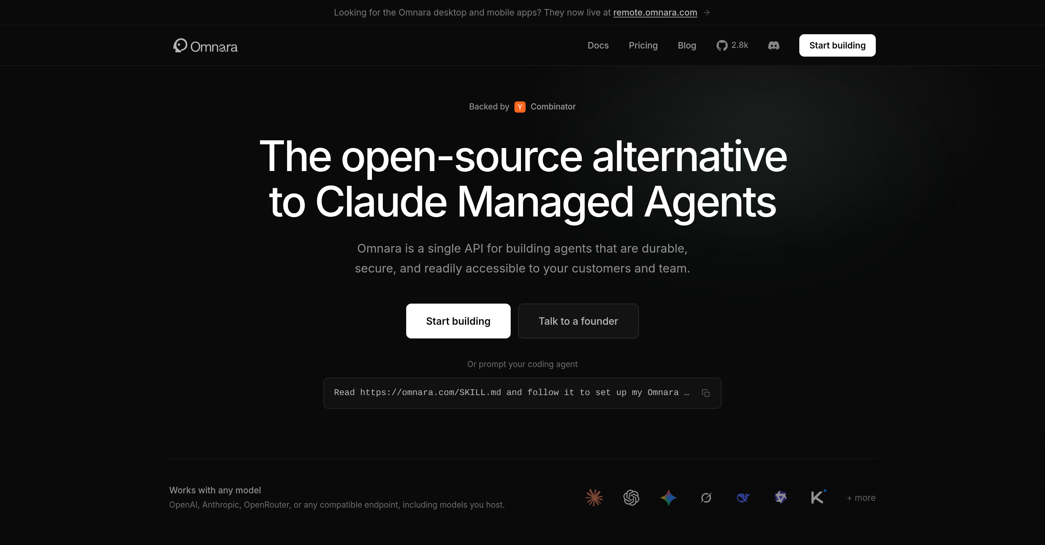 Omnara - Screenshot showing the interface and features of this AI tool