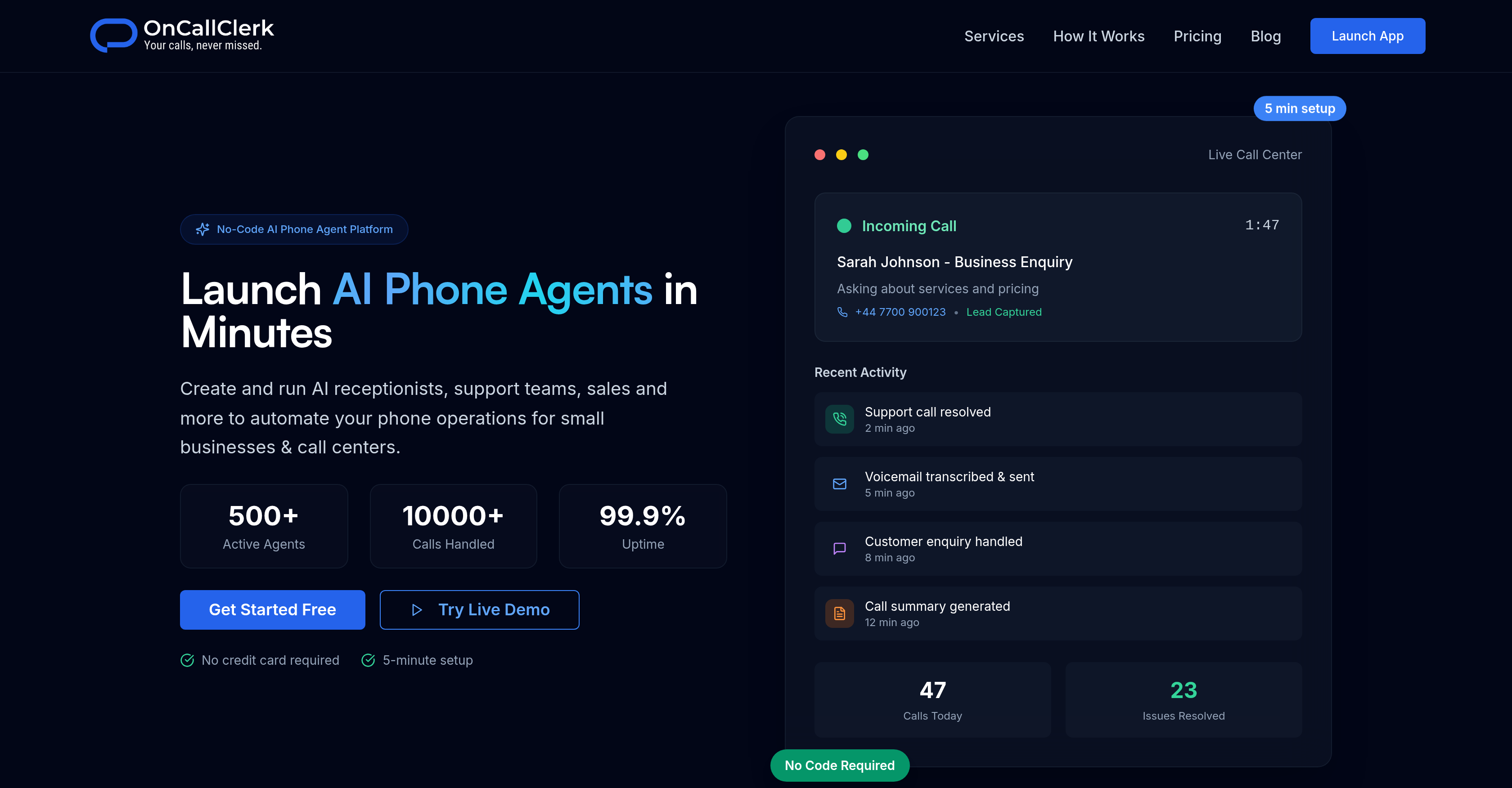 OnCallClerk - Screenshot showing the interface and features of this AI tool