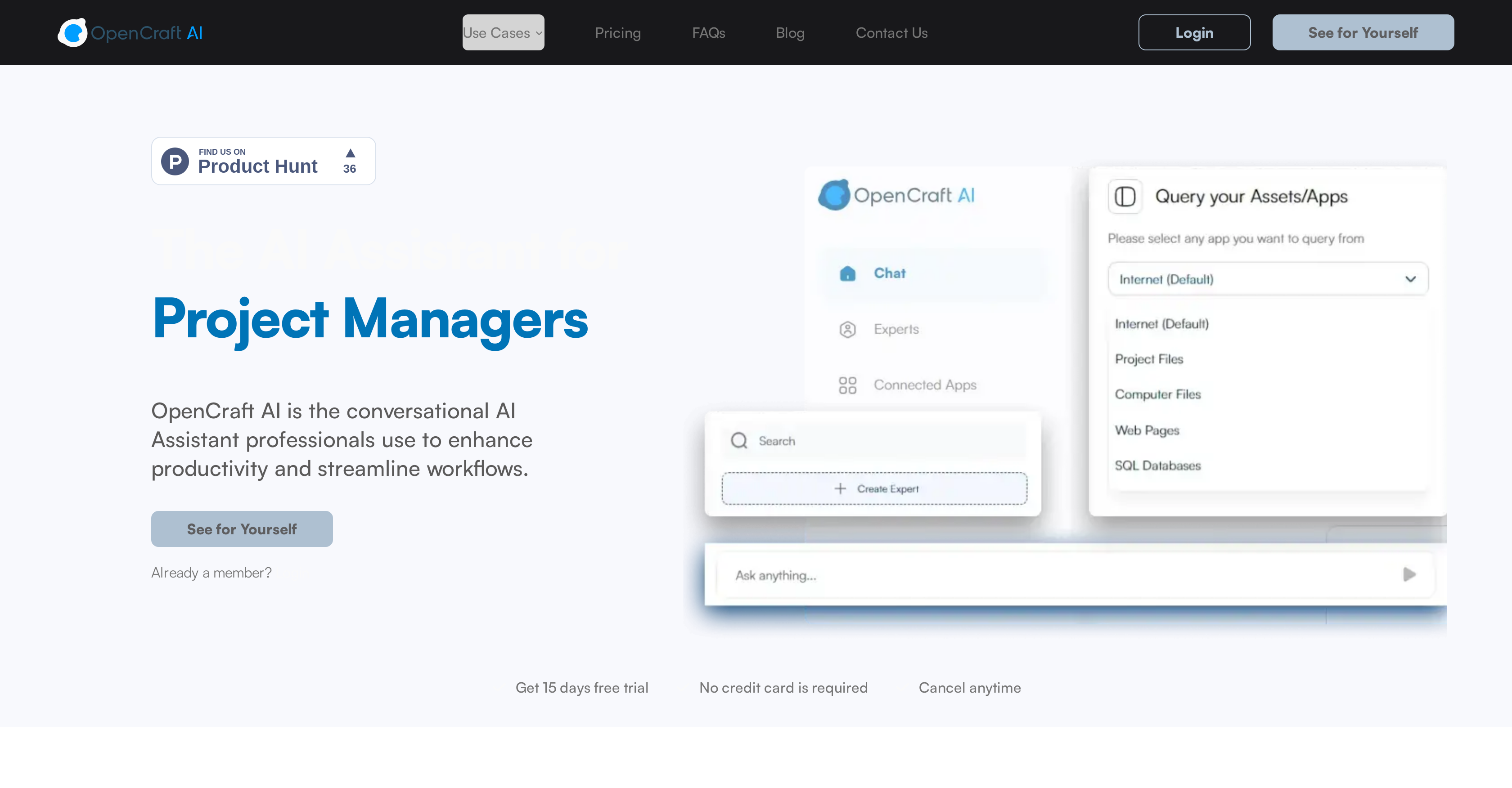OpenCraftAI - Screenshot showing the interface and features of this AI tool
