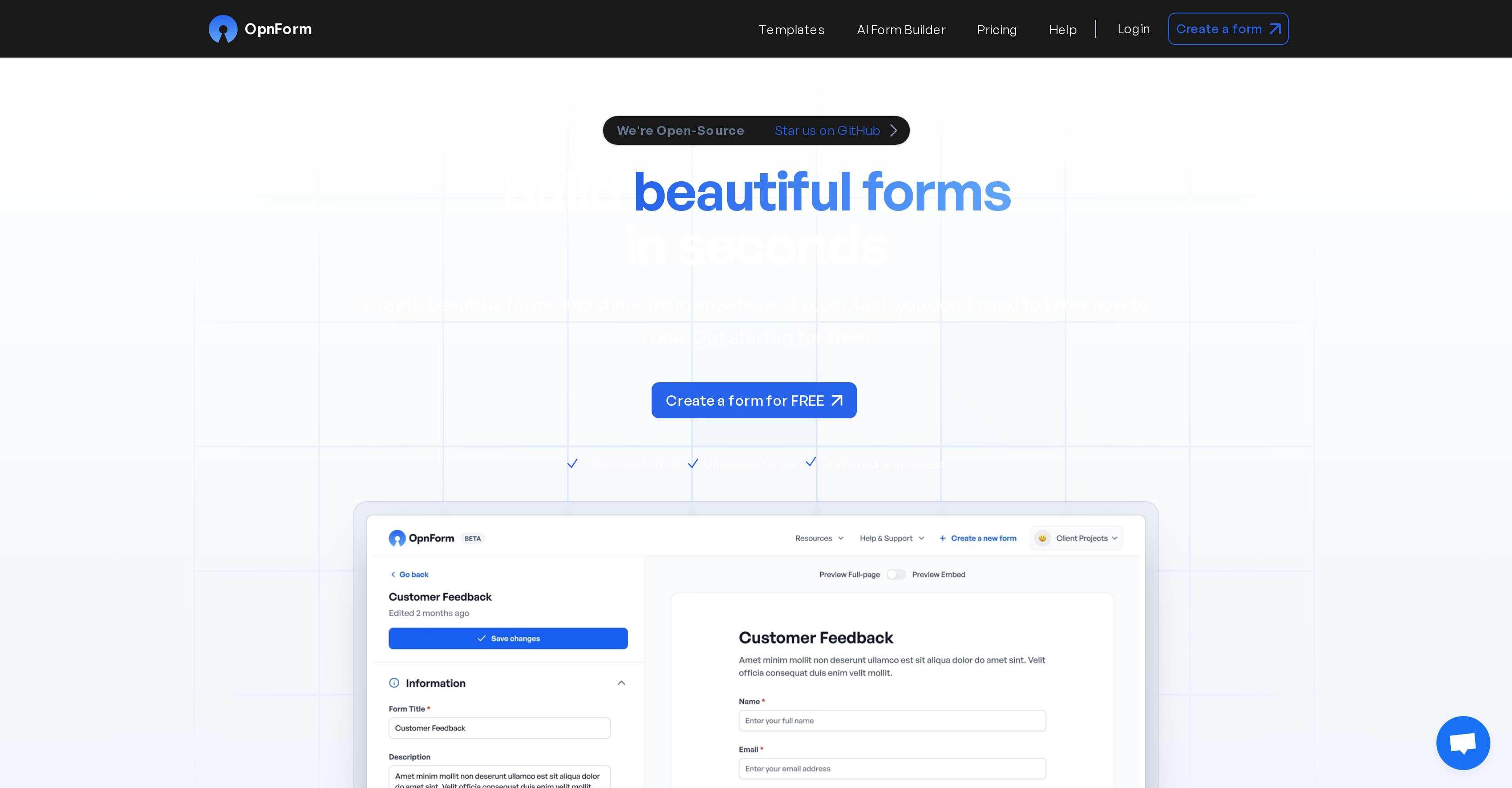 OpnForm - Screenshot showing the interface and features of this AI tool