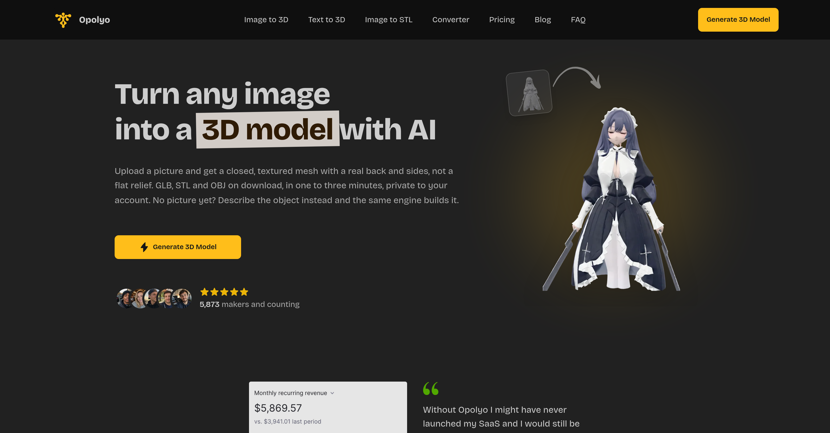 Opolyo - Screenshot showing the interface and features of this AI tool