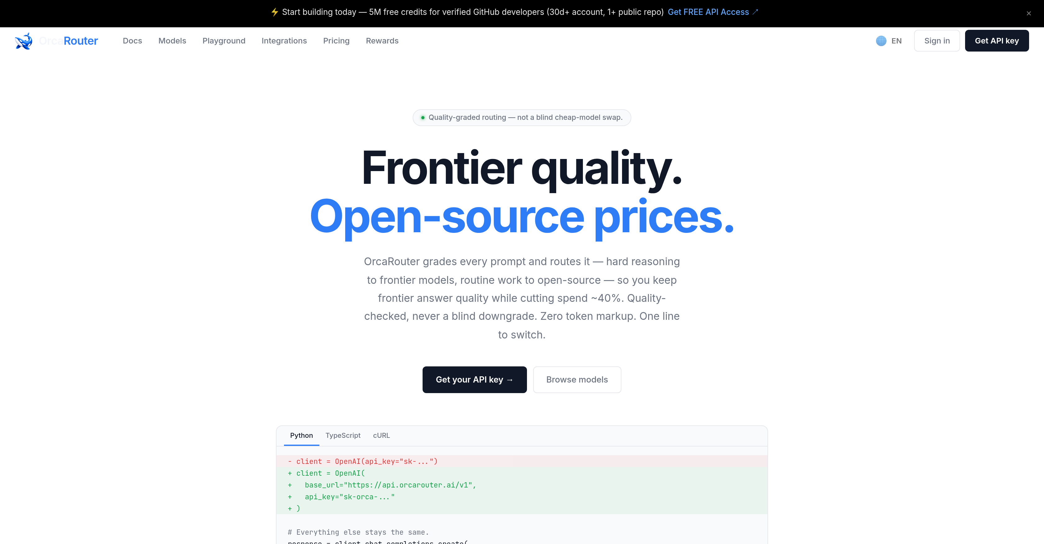 OrcaRouter - Screenshot showing the interface and features of this AI tool