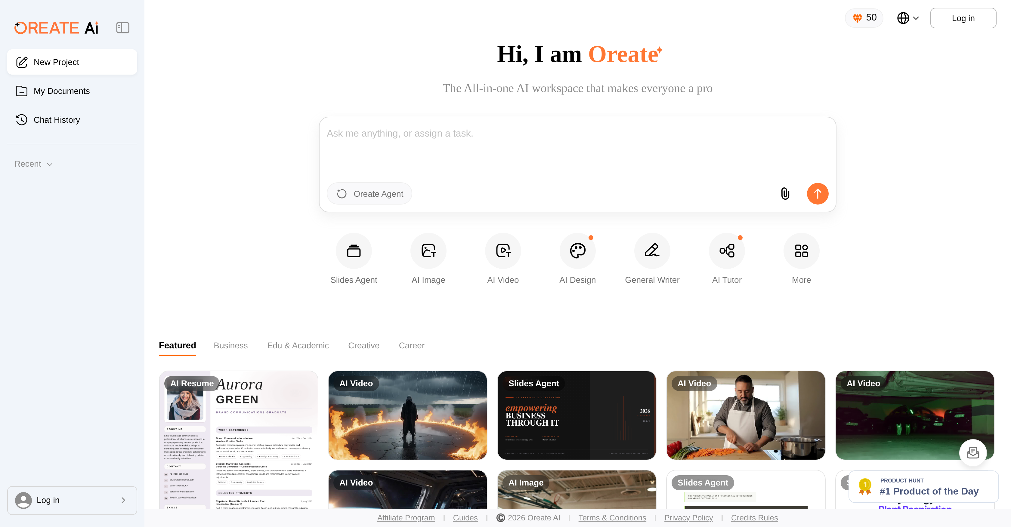 Oreate AI - Screenshot showing the interface and features of this AI tool