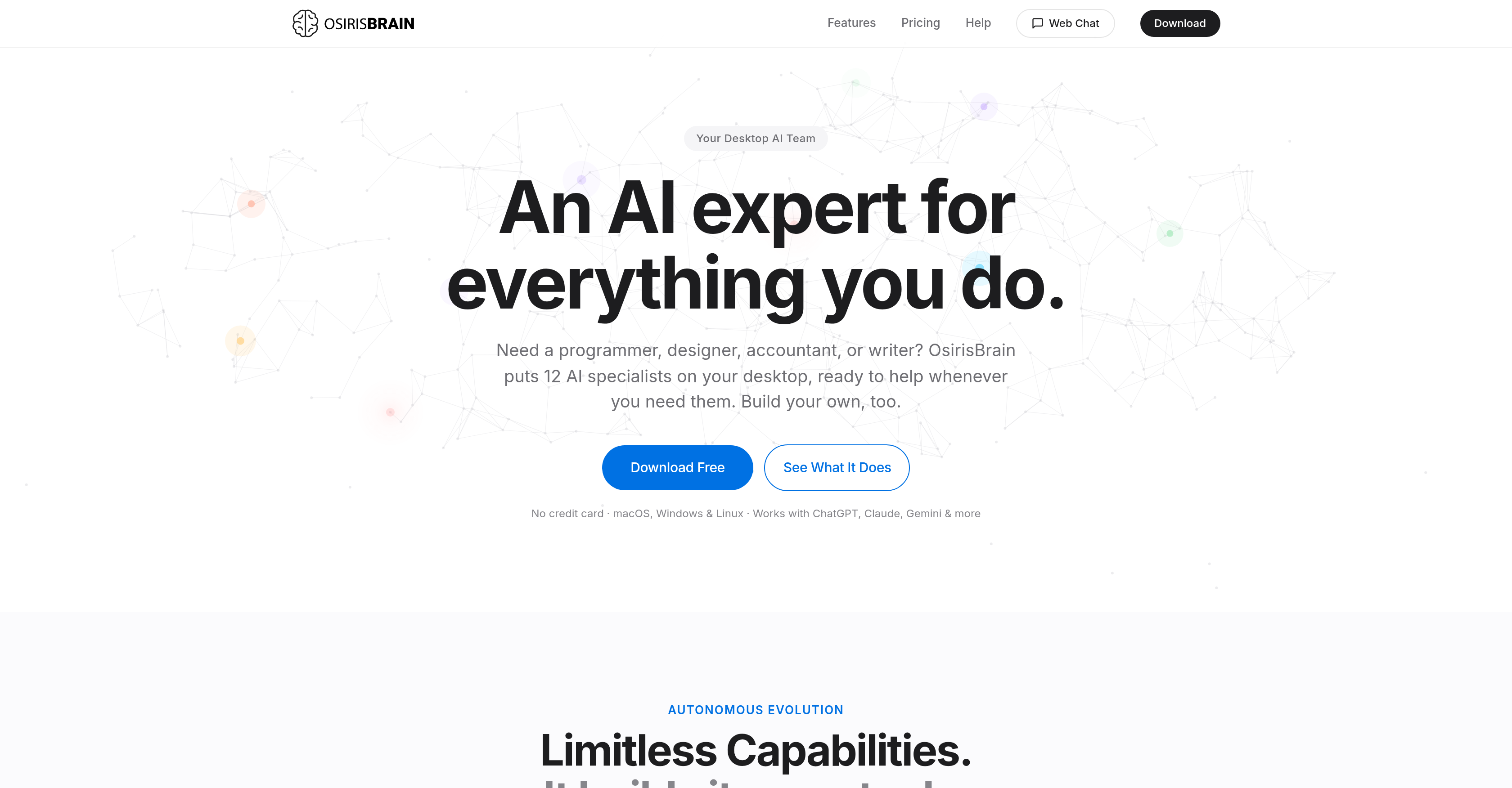 OsirisBrain - Screenshot showing the interface and features of this AI tool