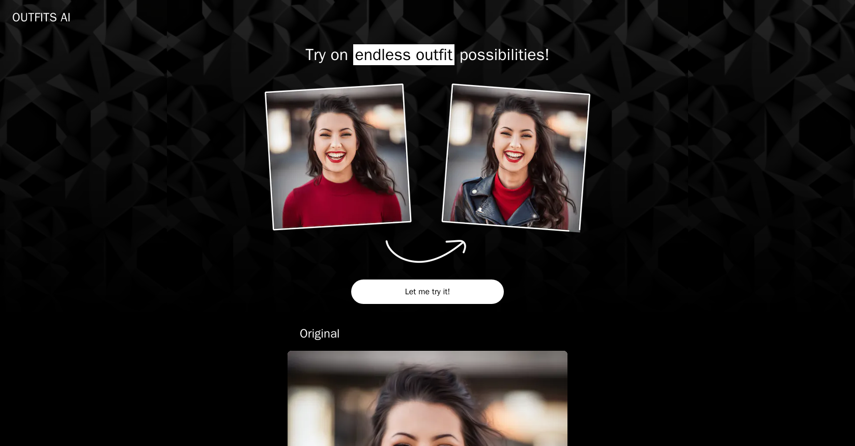 Outfits AI - Screenshot showing the interface and features of this AI tool