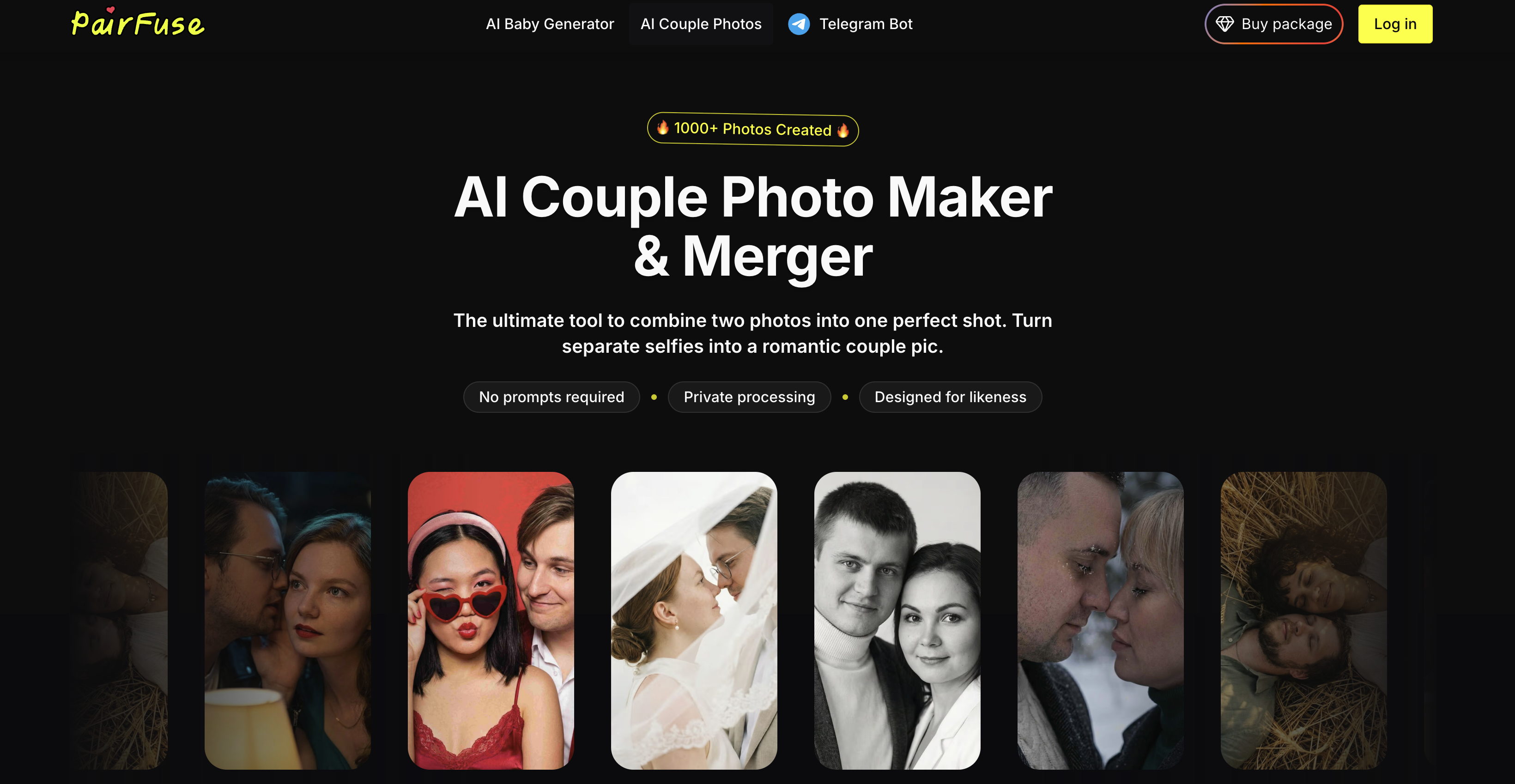PairFuse | AI Couple Photo Maker - Screenshot showing the interface and features of this AI tool