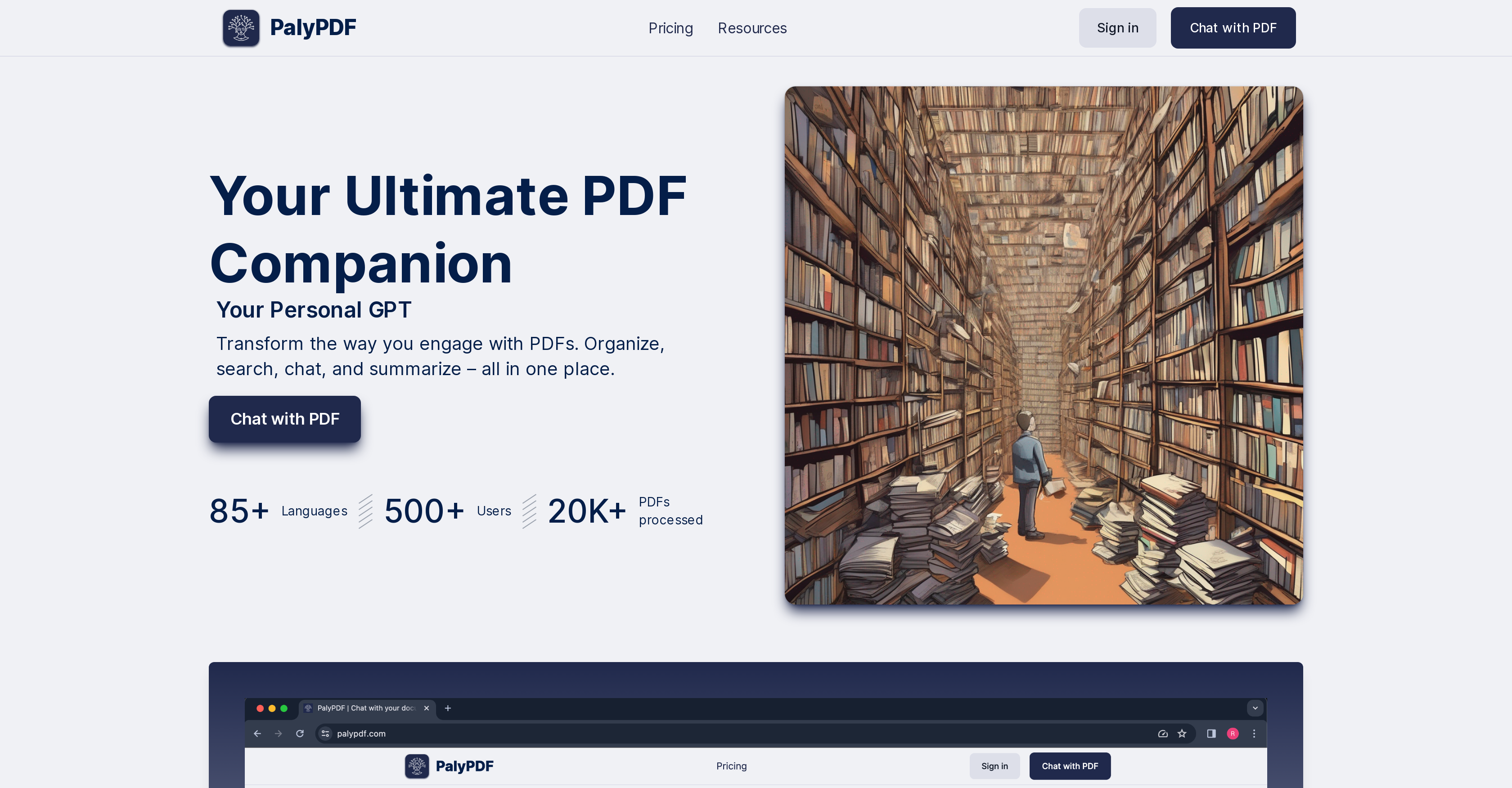 PalyPDF - Screenshot showing the interface and features of this AI tool