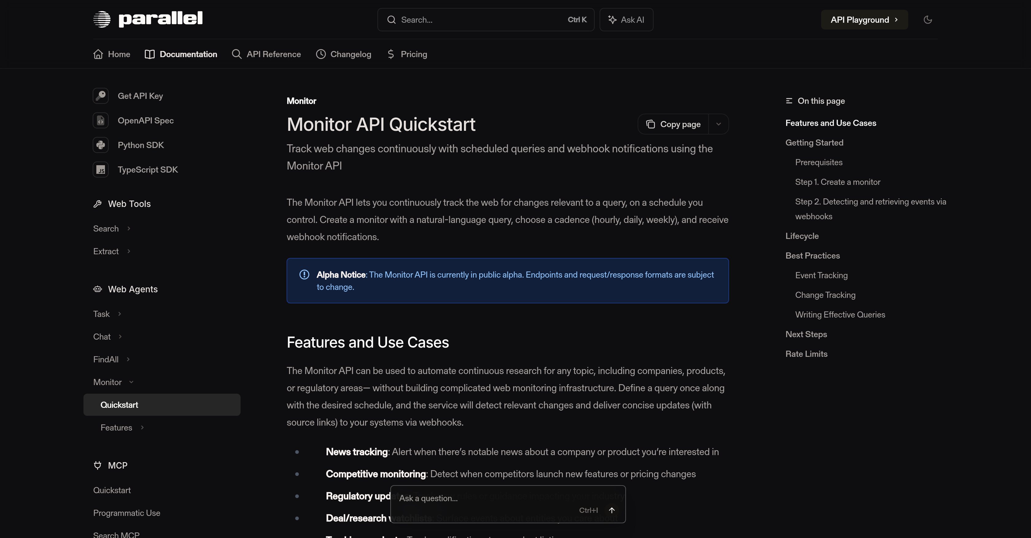 Parallel Monitor API - Screenshot showing the interface and features of this AI tool