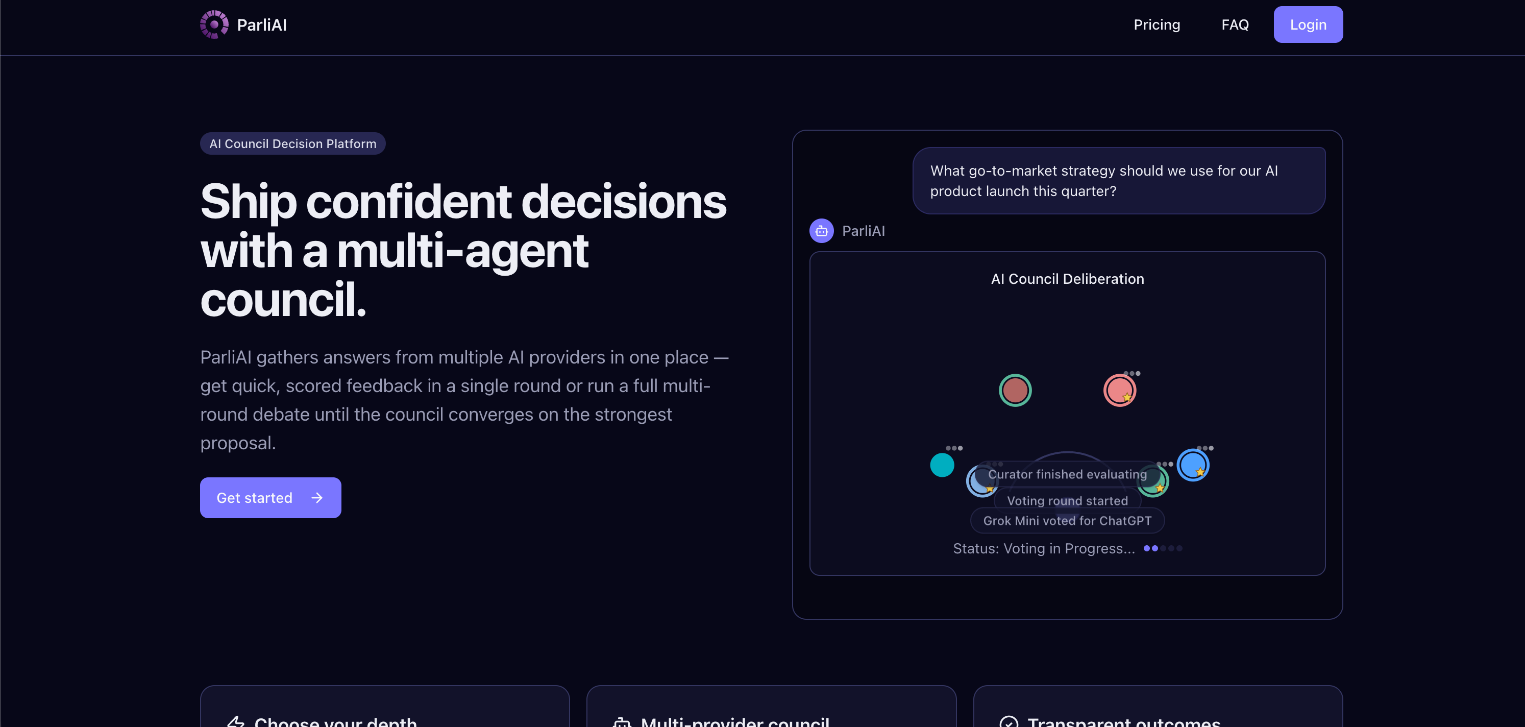 ParliAI - Screenshot showing the interface and features of this AI tool