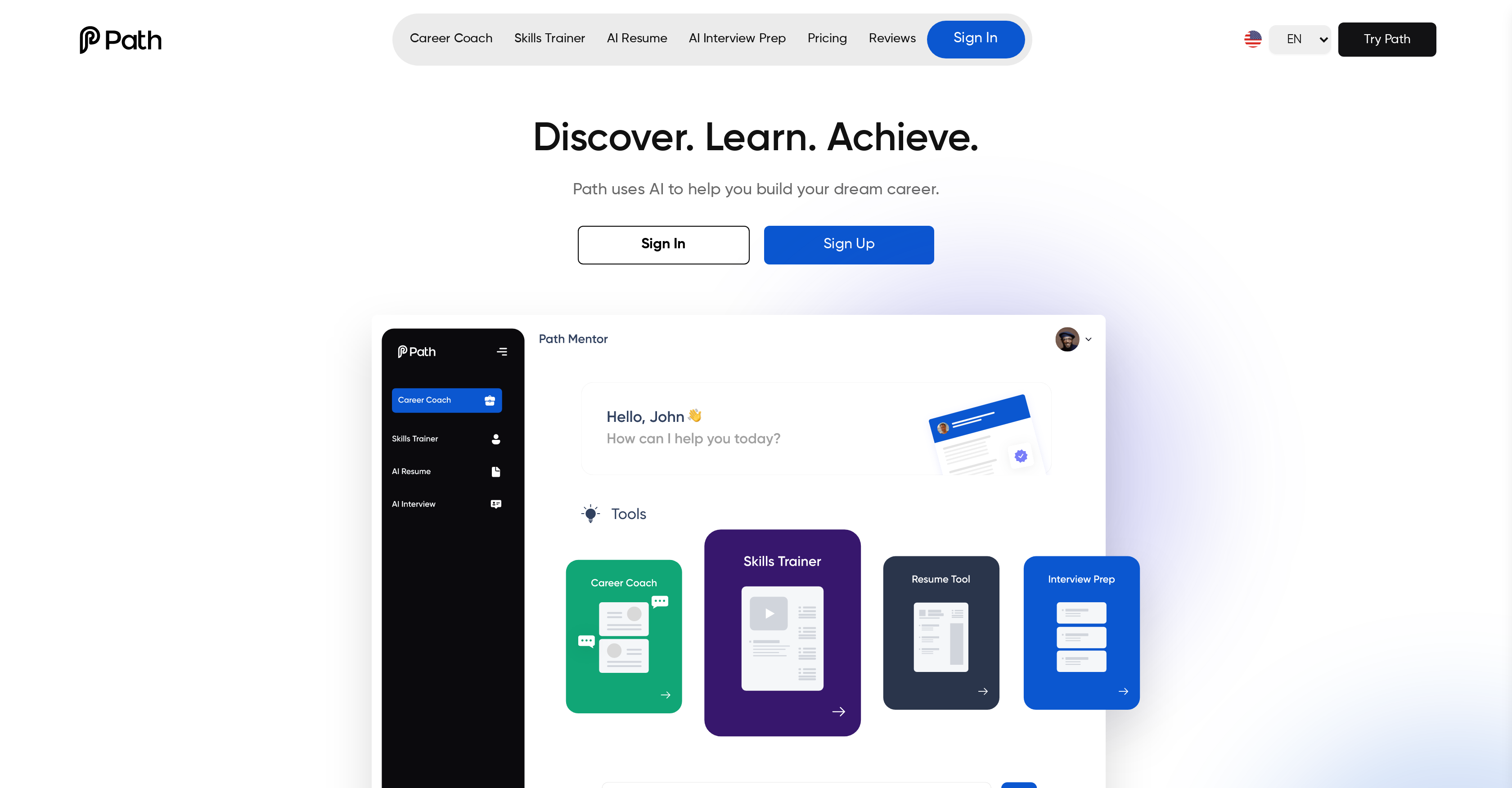 Path - Screenshot showing the interface and features of this AI tool
