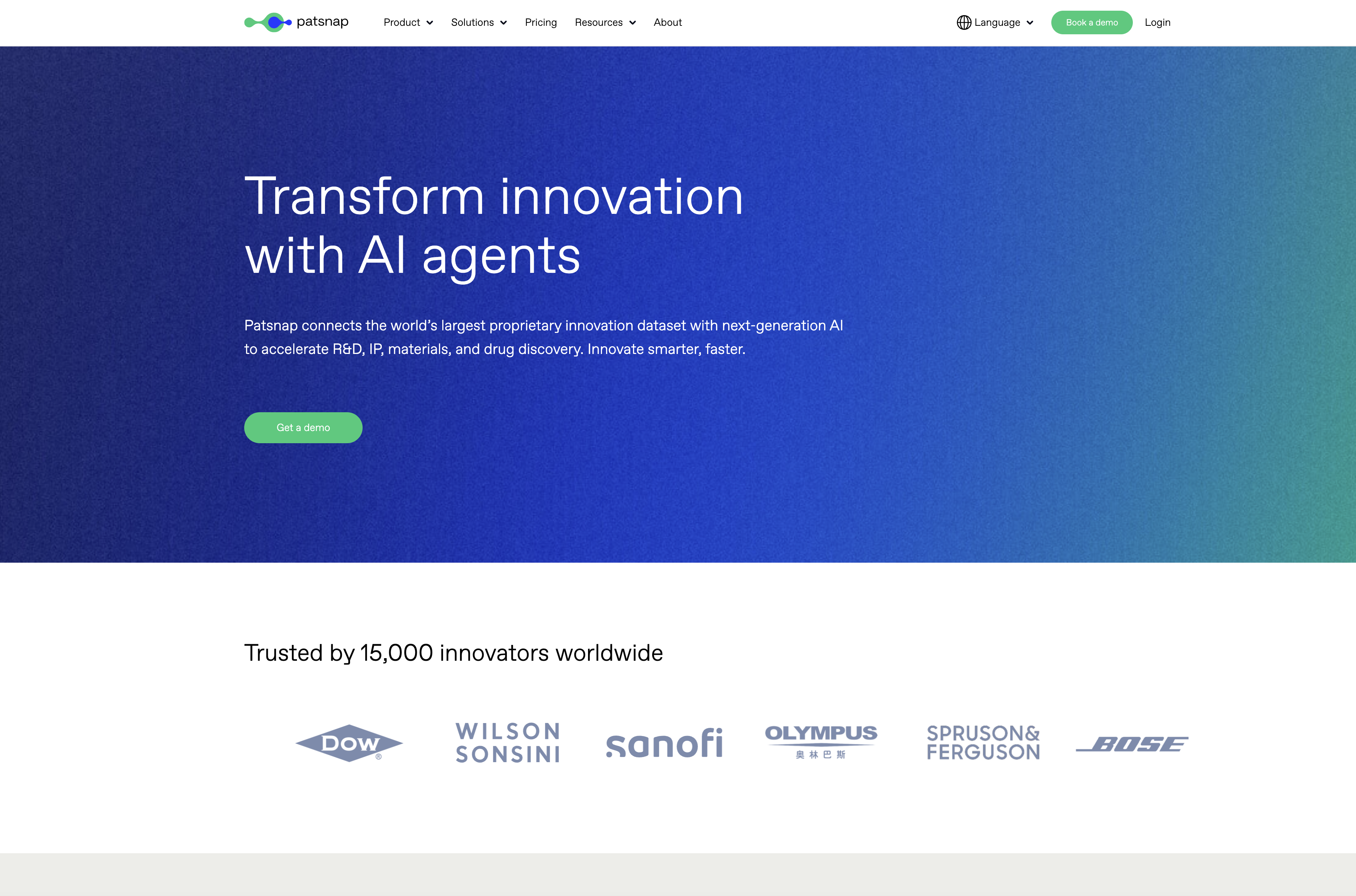 Patsnap - Screenshot showing the interface and features of this AI tool