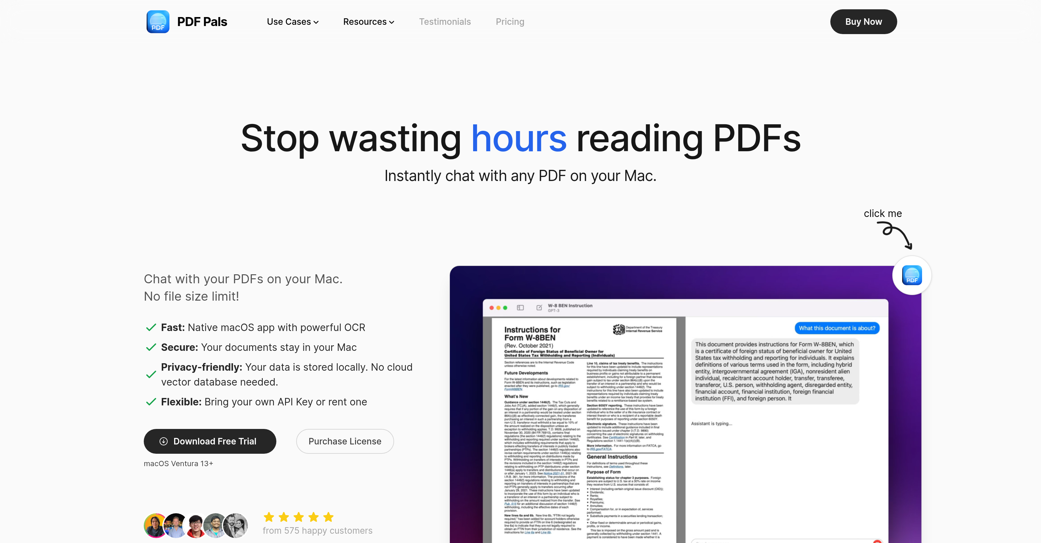 PDF-Pals - Screenshot showing the interface and features of this AI tool