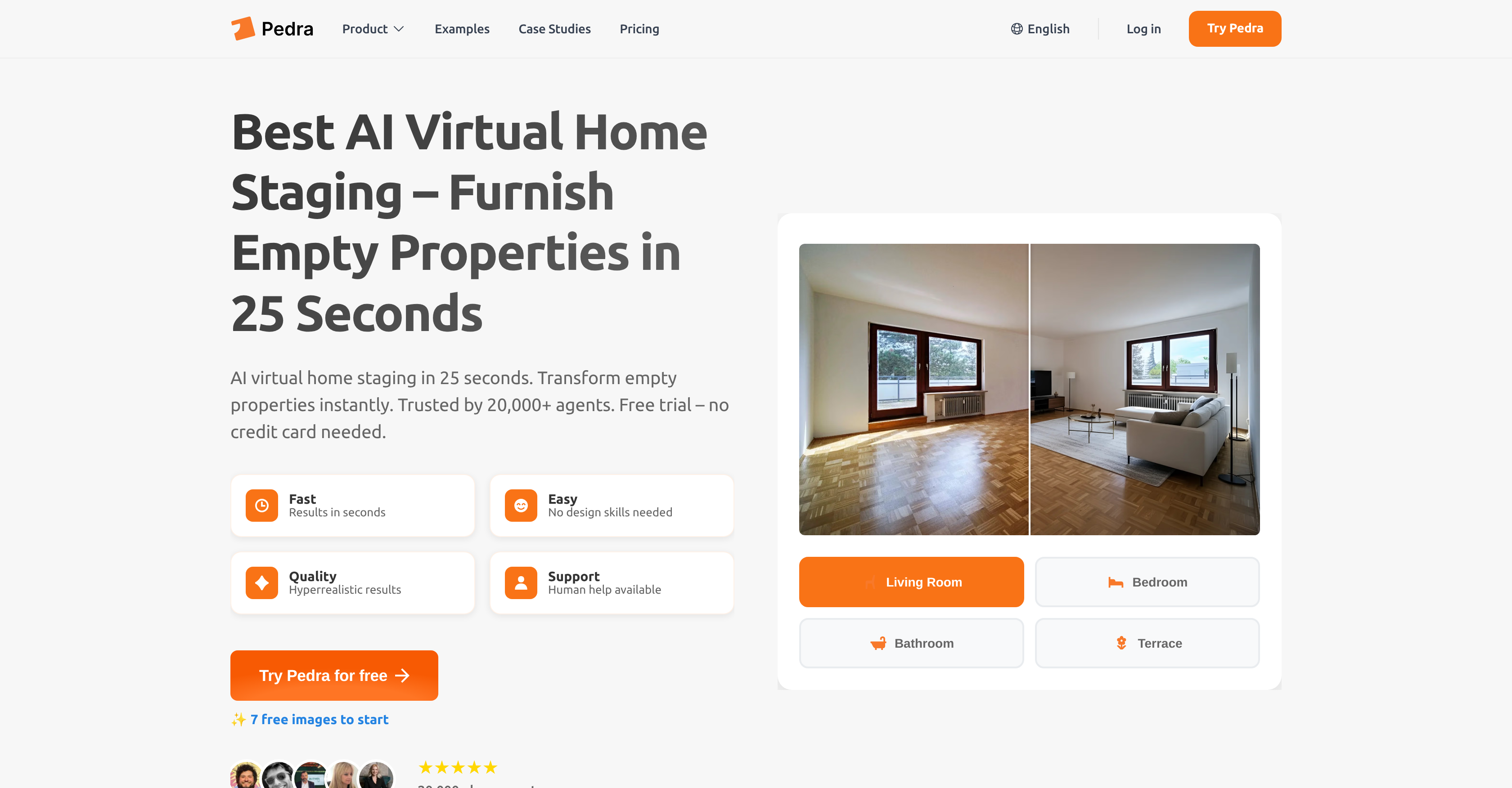 Pedra - AI Virtual Home Staging - Screenshot showing the interface and features of this AI tool