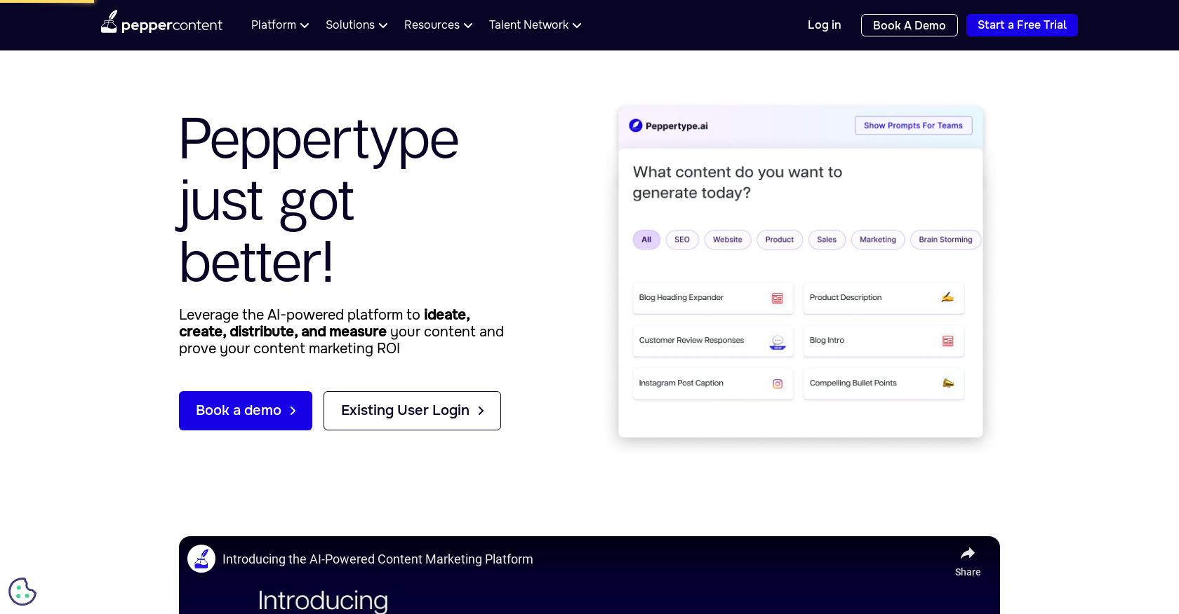 Peppertype.ai - Screenshot showing the interface and features of this AI tool