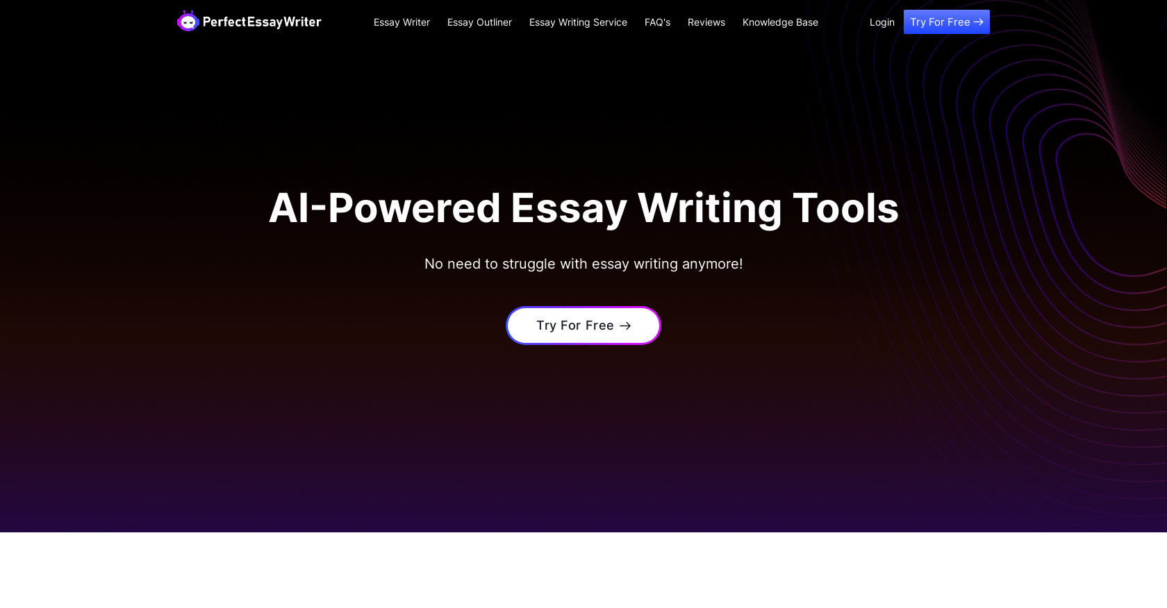 PerfectEssayWriter - Screenshot showing the interface and features of this AI tool