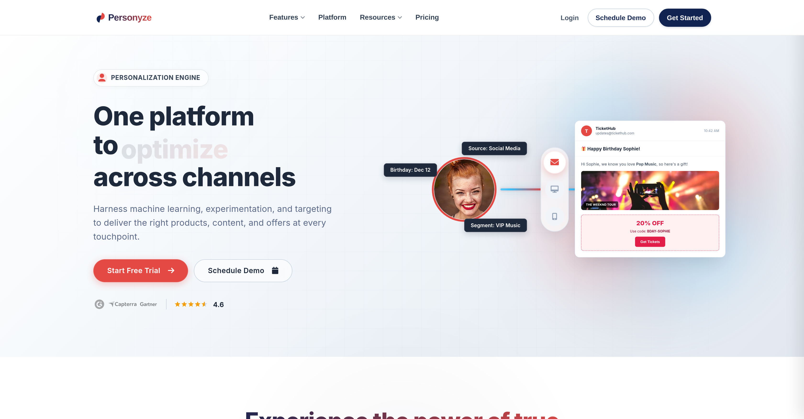 Personyze - Screenshot showing the interface and features of this AI tool