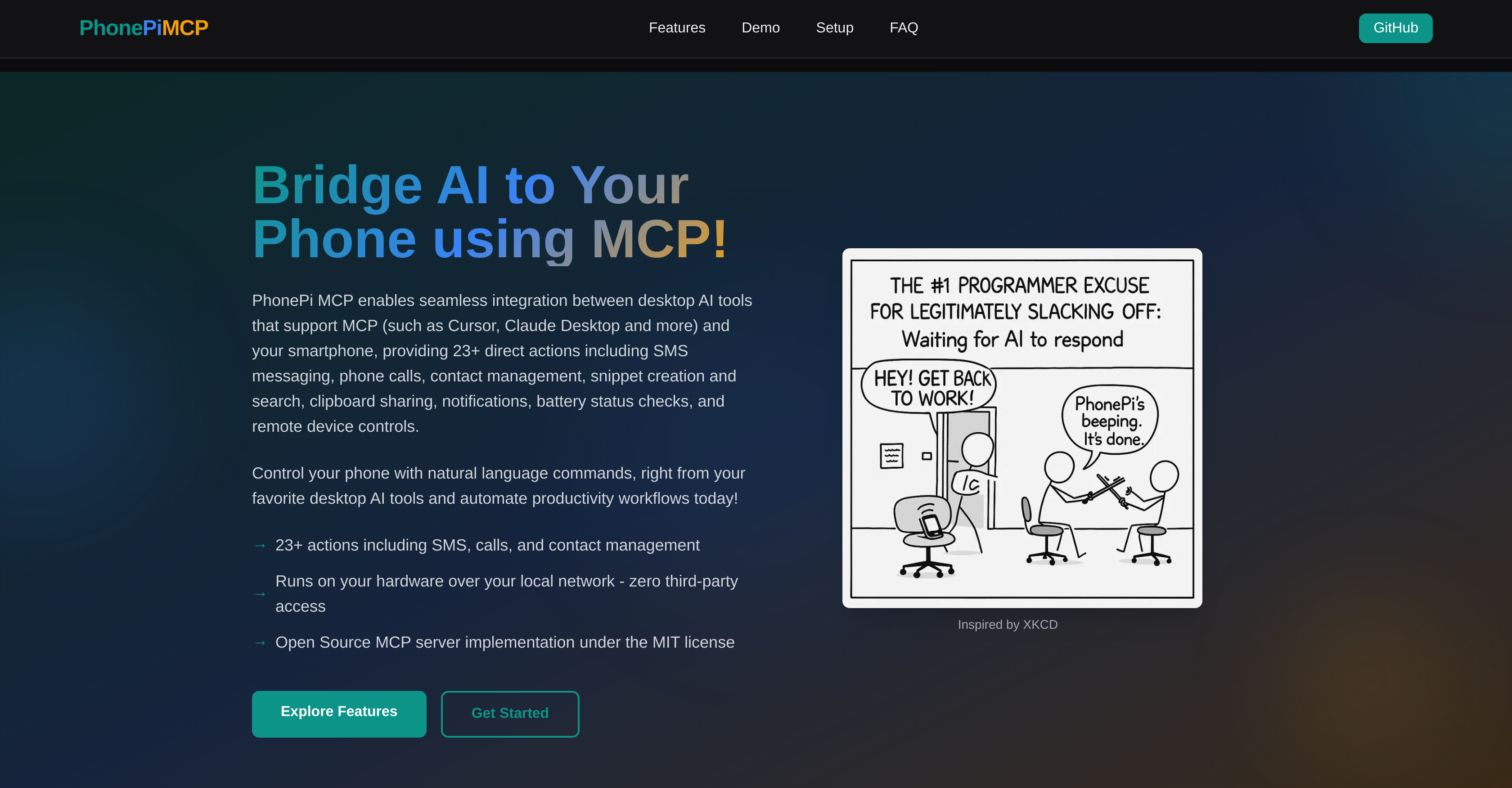 PhonePi MCP - Screenshot showing the interface and features of this AI tool