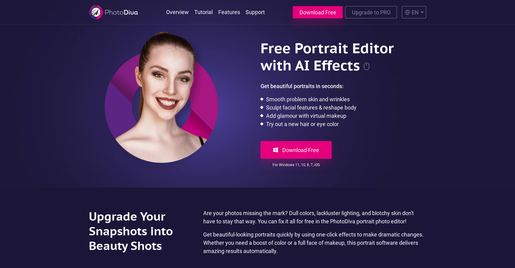 PhotoDiva - Screenshot showing the interface and features of this AI tool