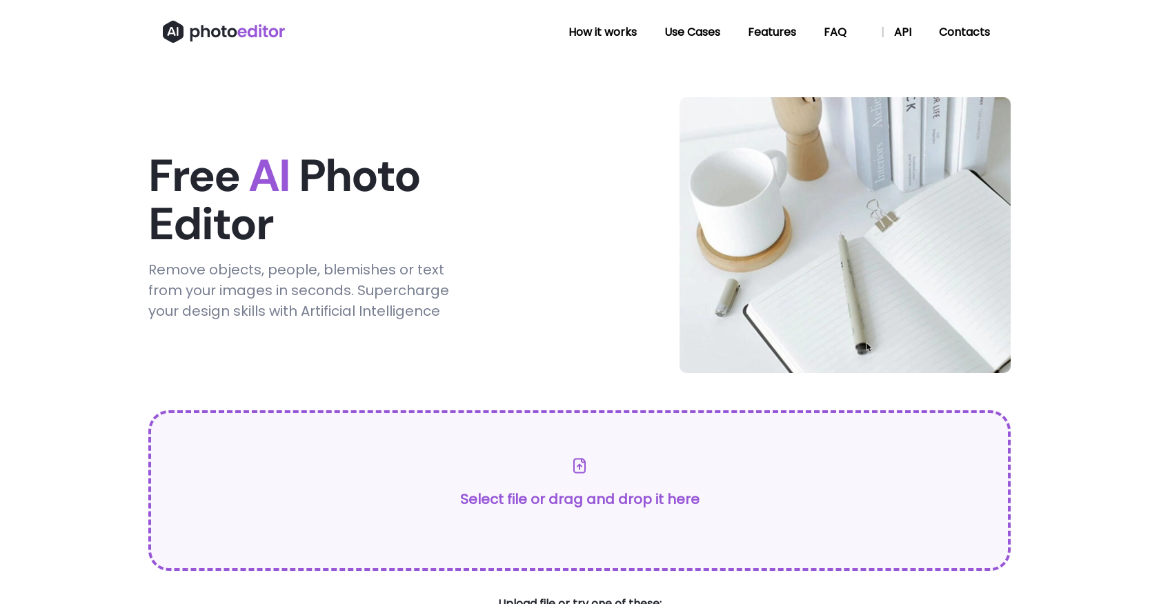 Photoeditor - Screenshot showing the interface and features of this AI tool