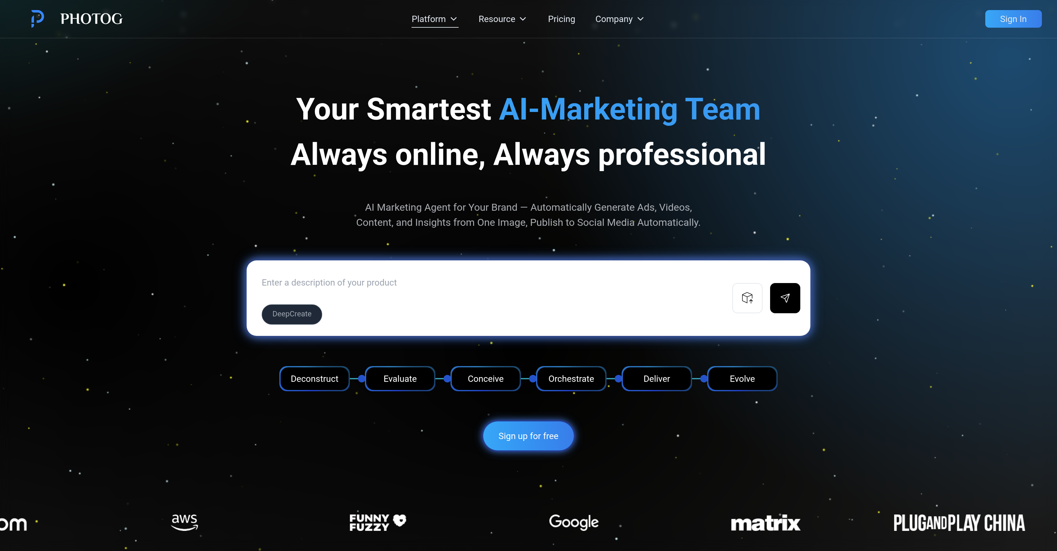PhotoG - Screenshot showing the interface and features of this AI tool