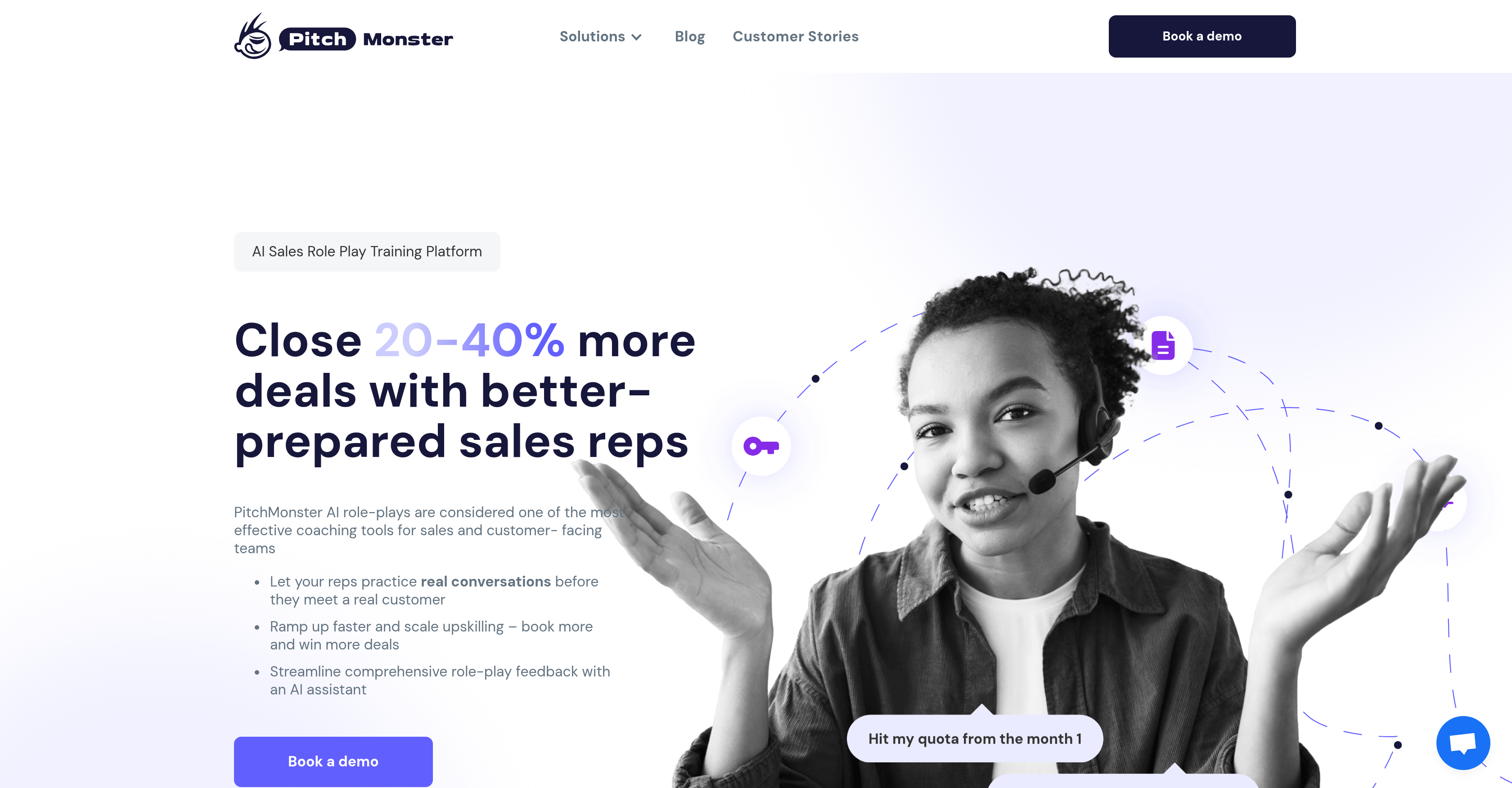 PitchMonster - Screenshot showing the interface and features of this AI tool
