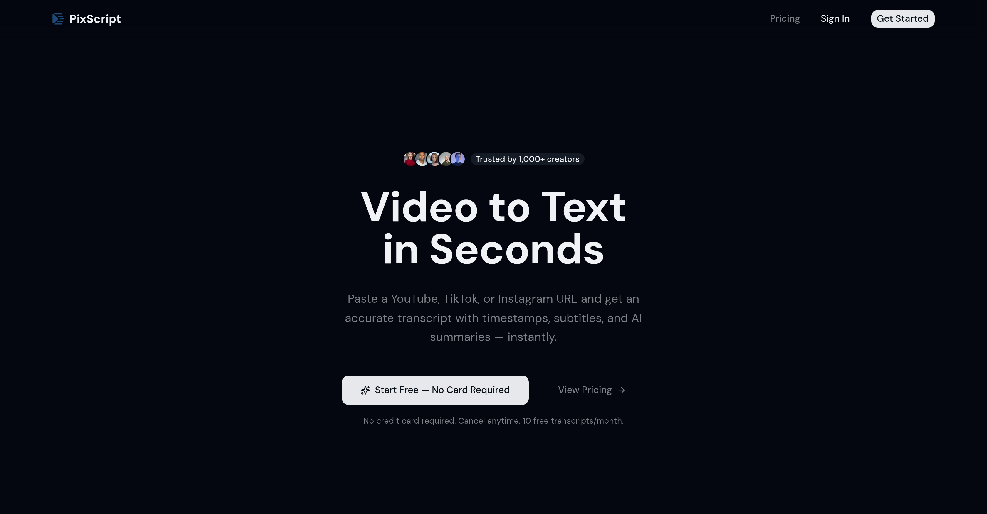PixScript - Screenshot showing the interface and features of this AI tool