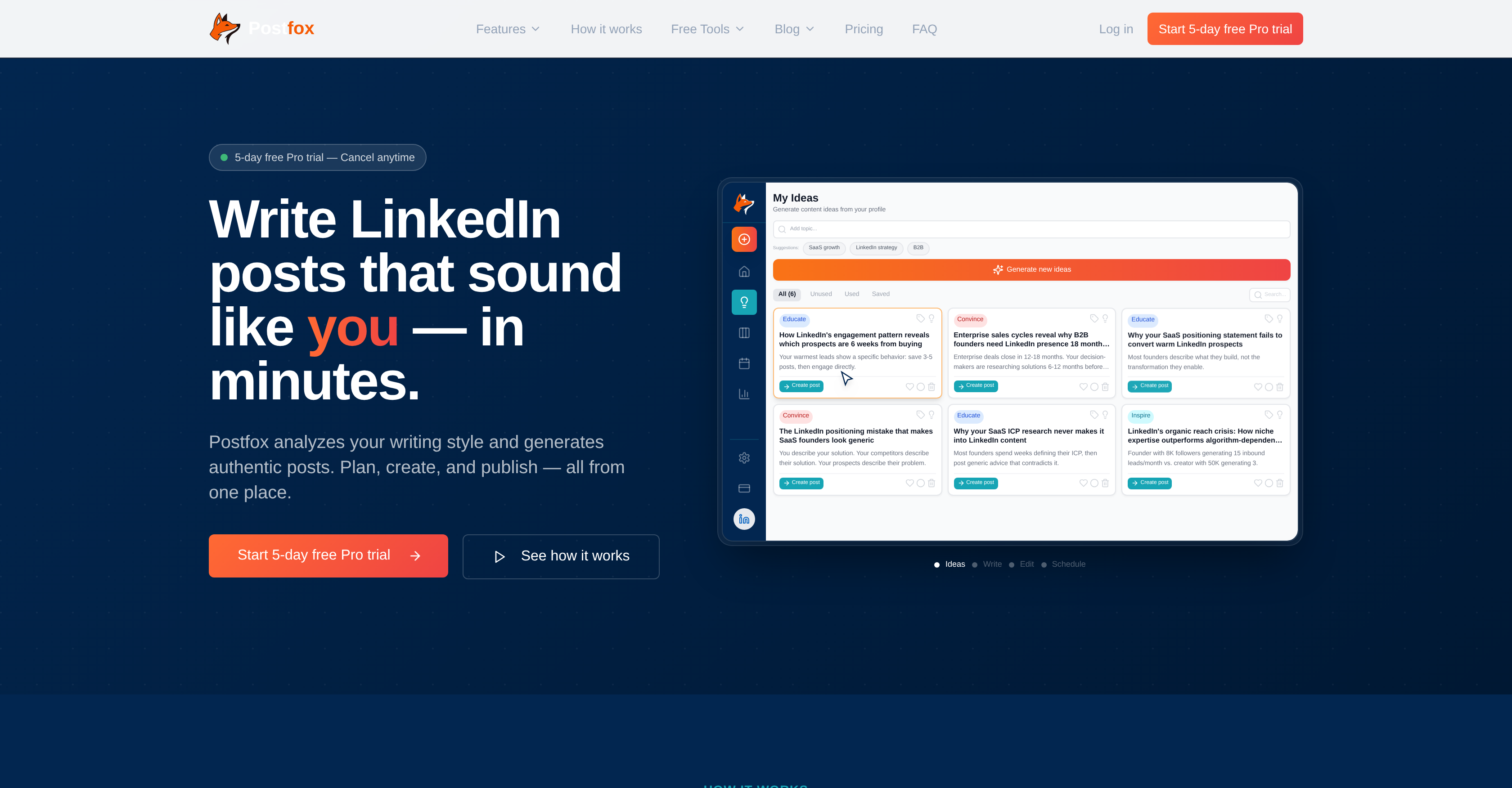 Postfox - Screenshot showing the interface and features of this AI tool