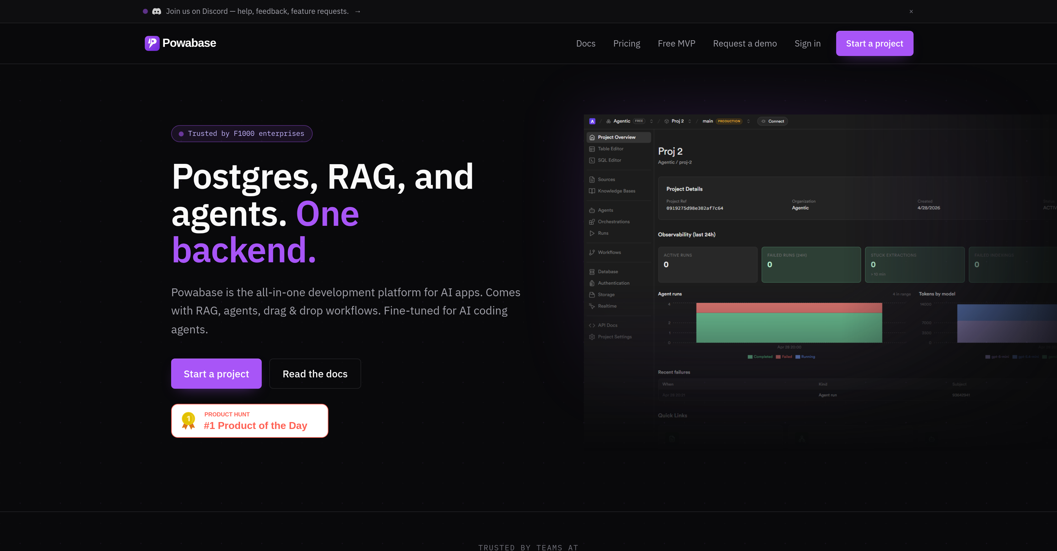 Powabase - Screenshot showing the interface and features of this AI tool