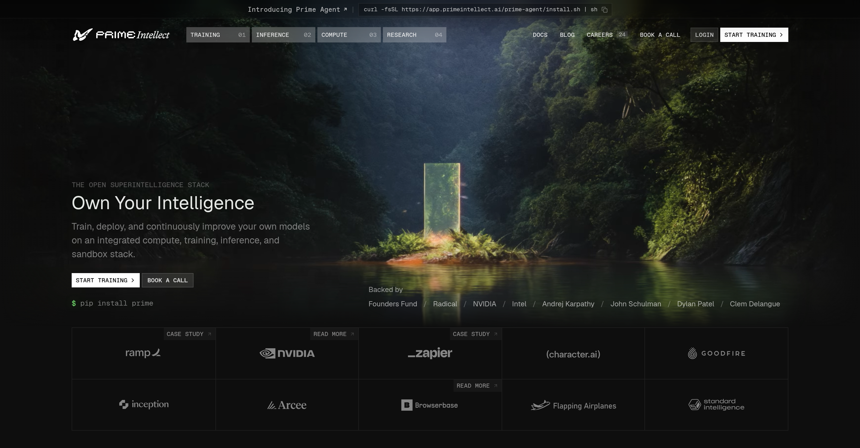 Prime Intellect - Screenshot showing the interface and features of this AI tool