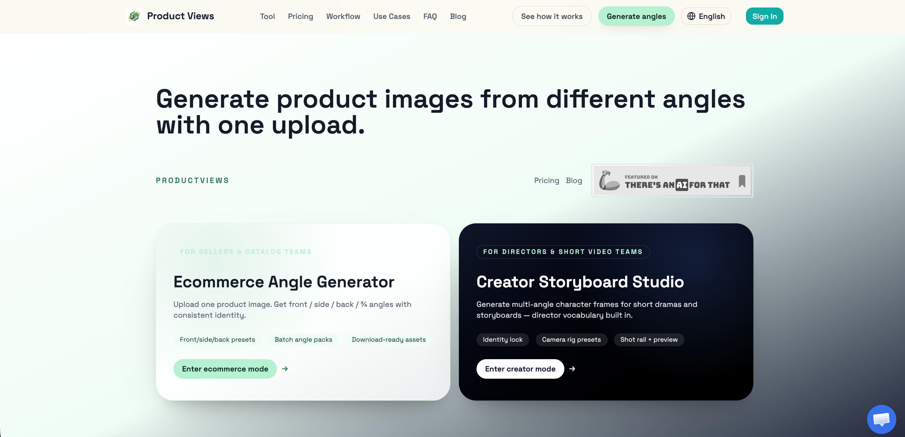 ProductViews - Screenshot showing the interface and features of this AI tool