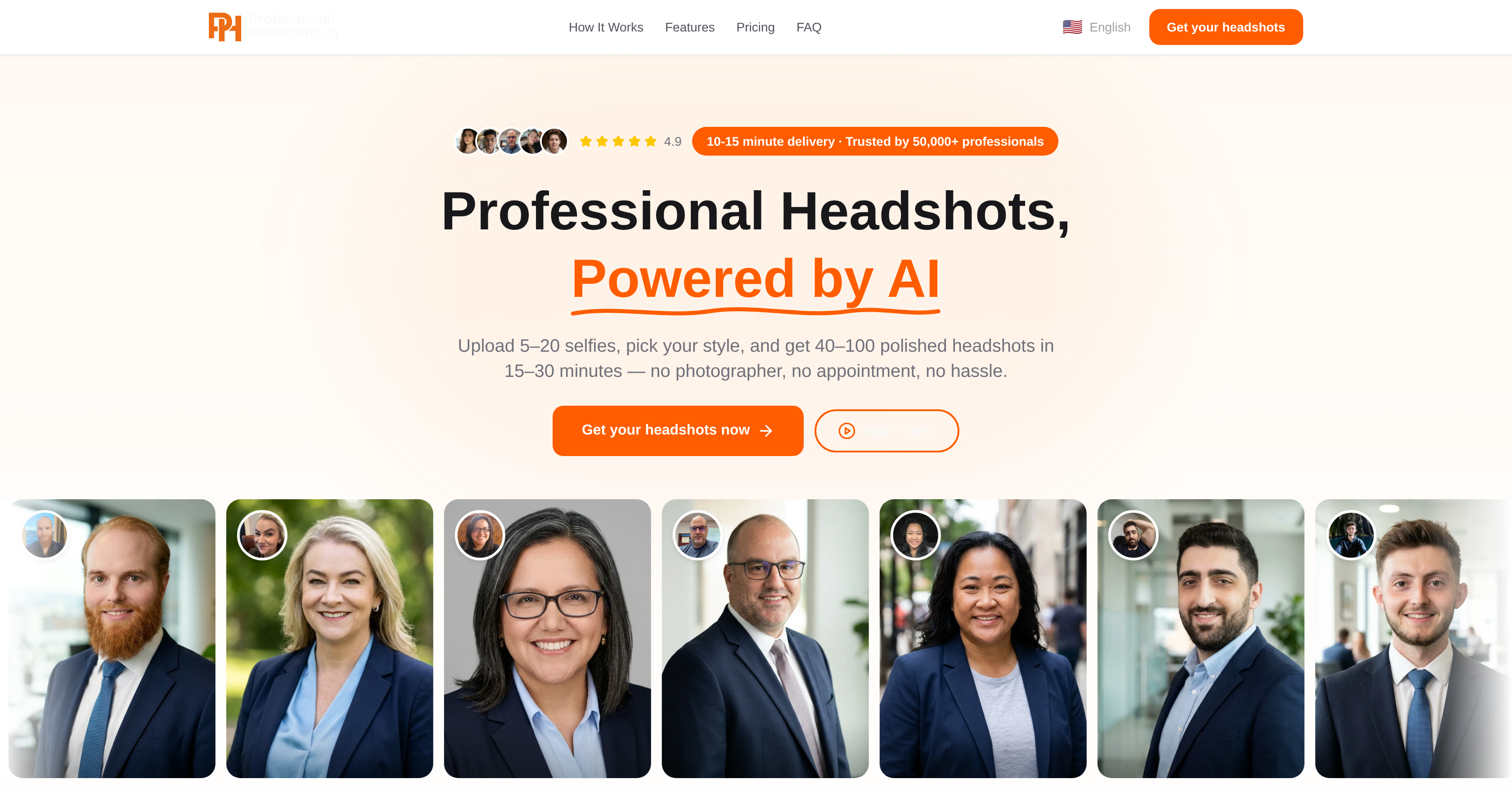 Professional Headshot.io - Screenshot showing the interface and features of this AI tool