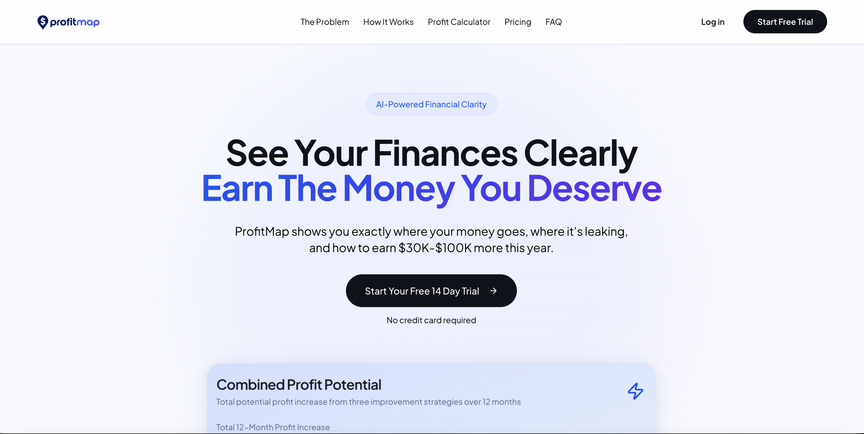 ProfitMap - Screenshot showing the interface and features of this AI tool