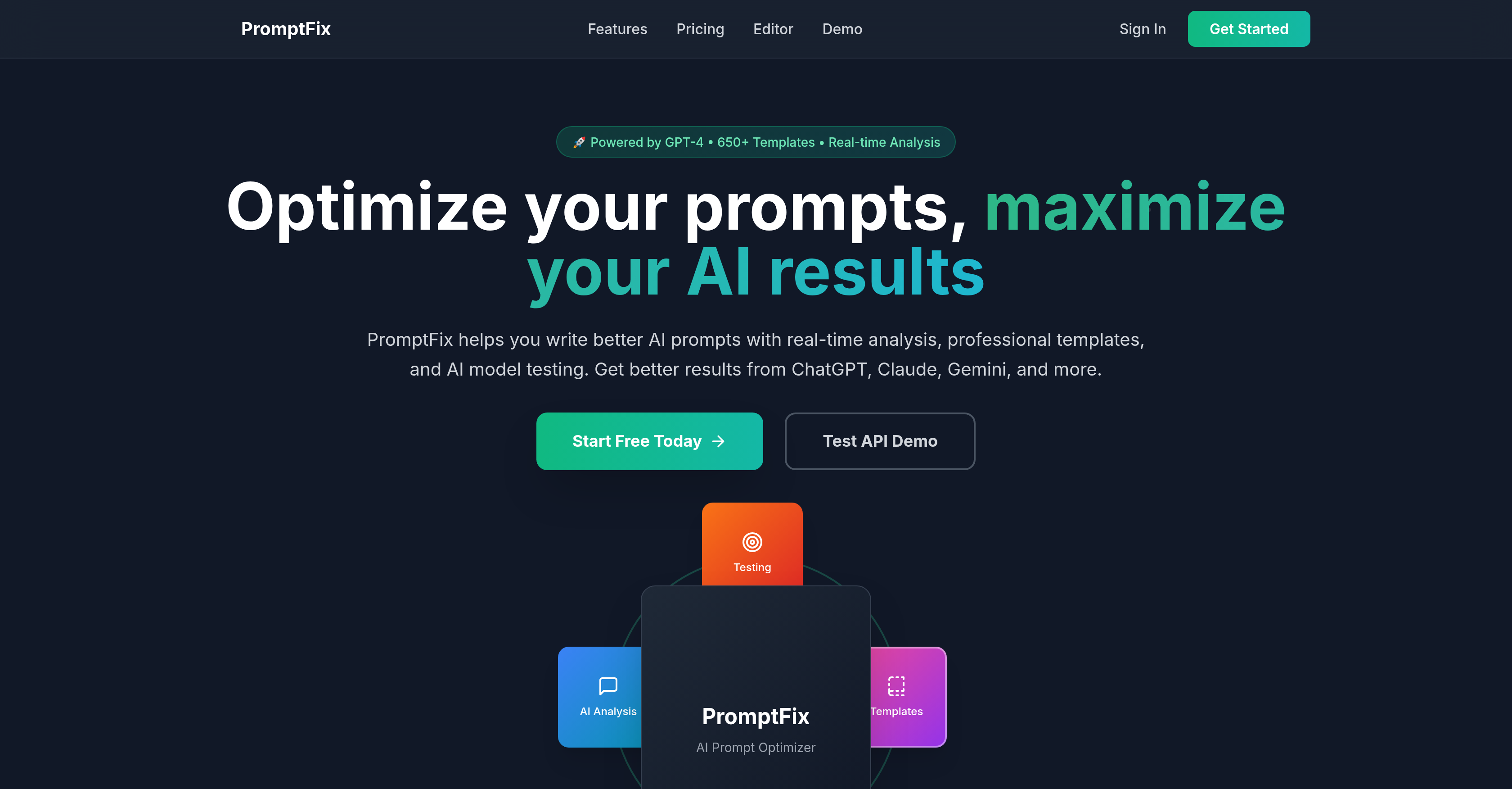 PromptFix - Screenshot showing the interface and features of this AI tool