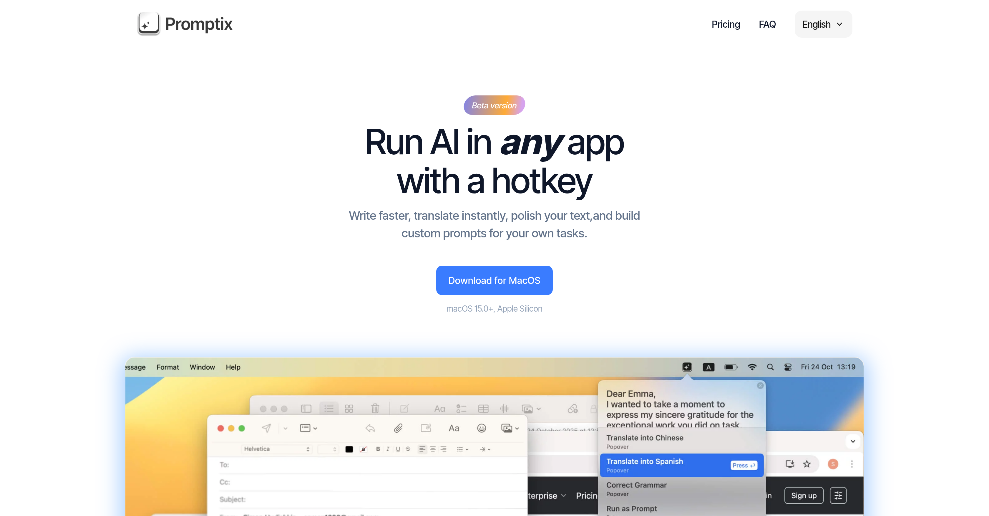 Promptix - Screenshot showing the interface and features of this AI tool