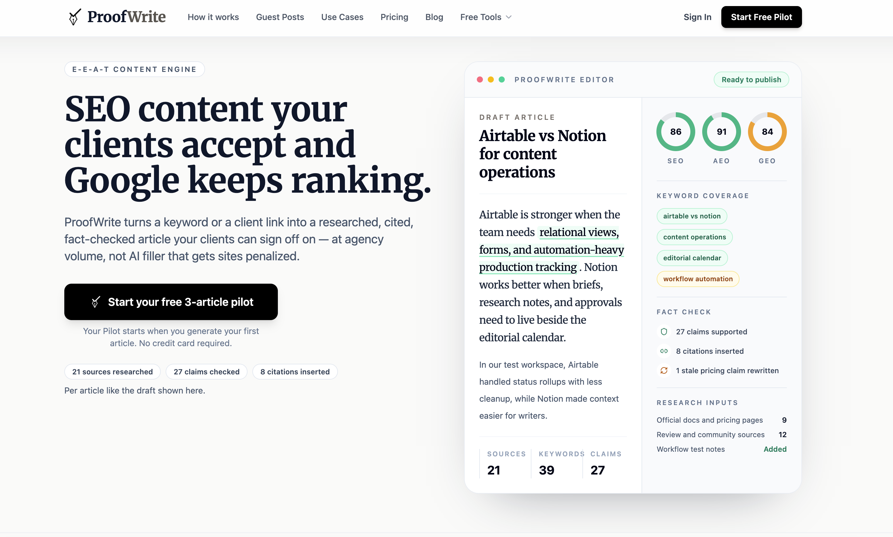 ProofWrite.io - Screenshot showing the interface and features of this AI tool