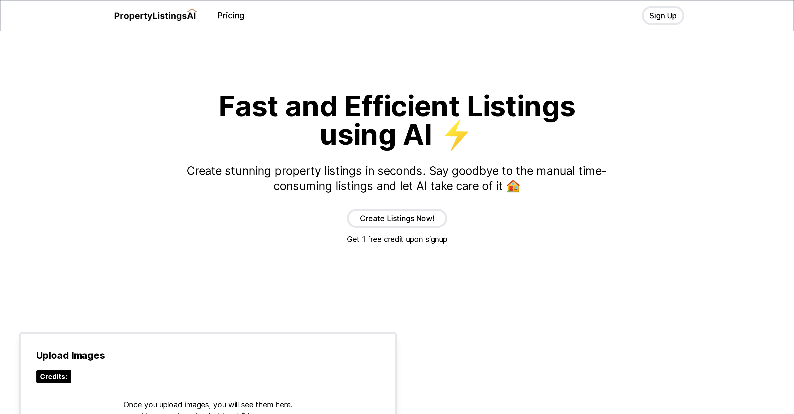 Property Listings AI - Screenshot showing the interface and features of this AI tool