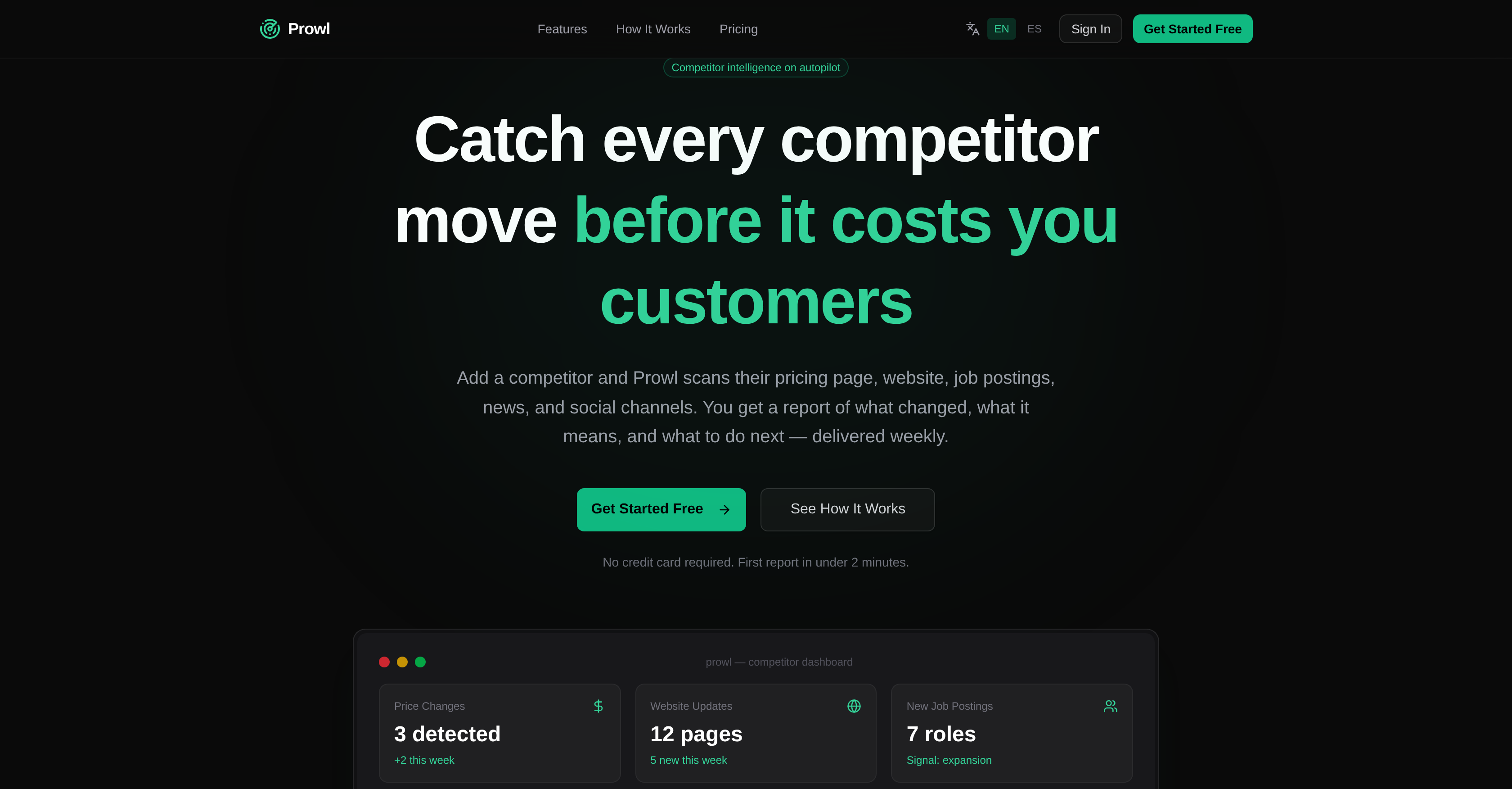 Prowl - Screenshot showing the interface and features of this AI tool