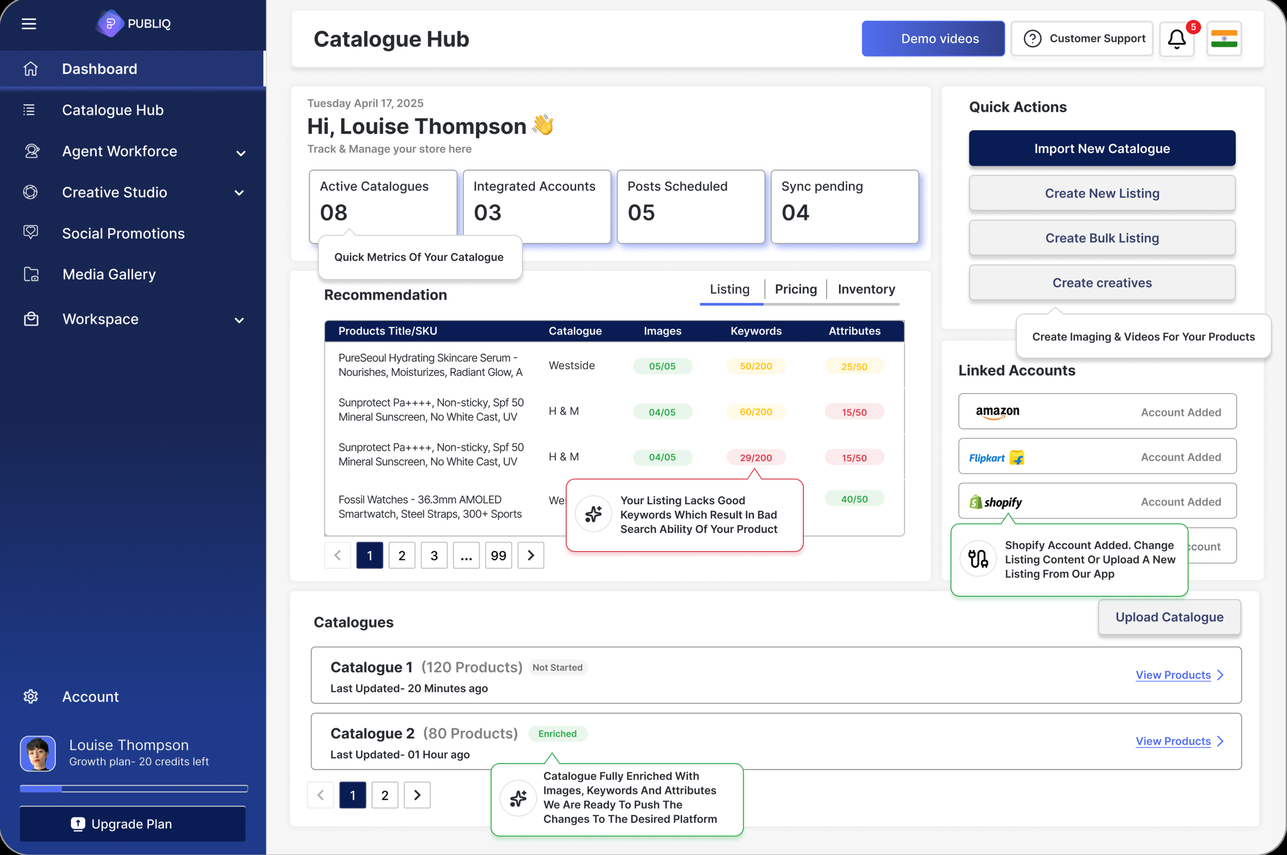 Publiq Studio - Screenshot showing the interface and features of this AI tool
