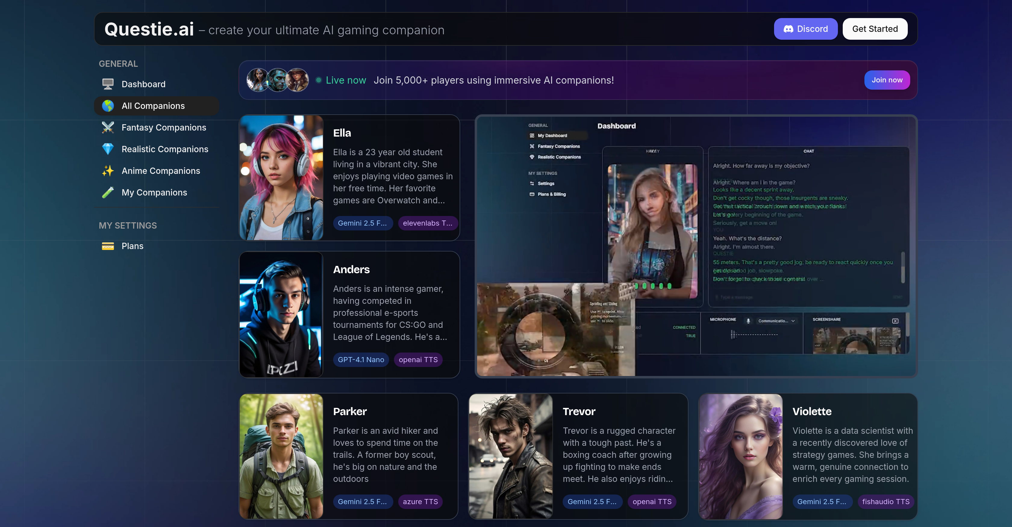 Questie AI - Screenshot showing the interface and features of this AI tool