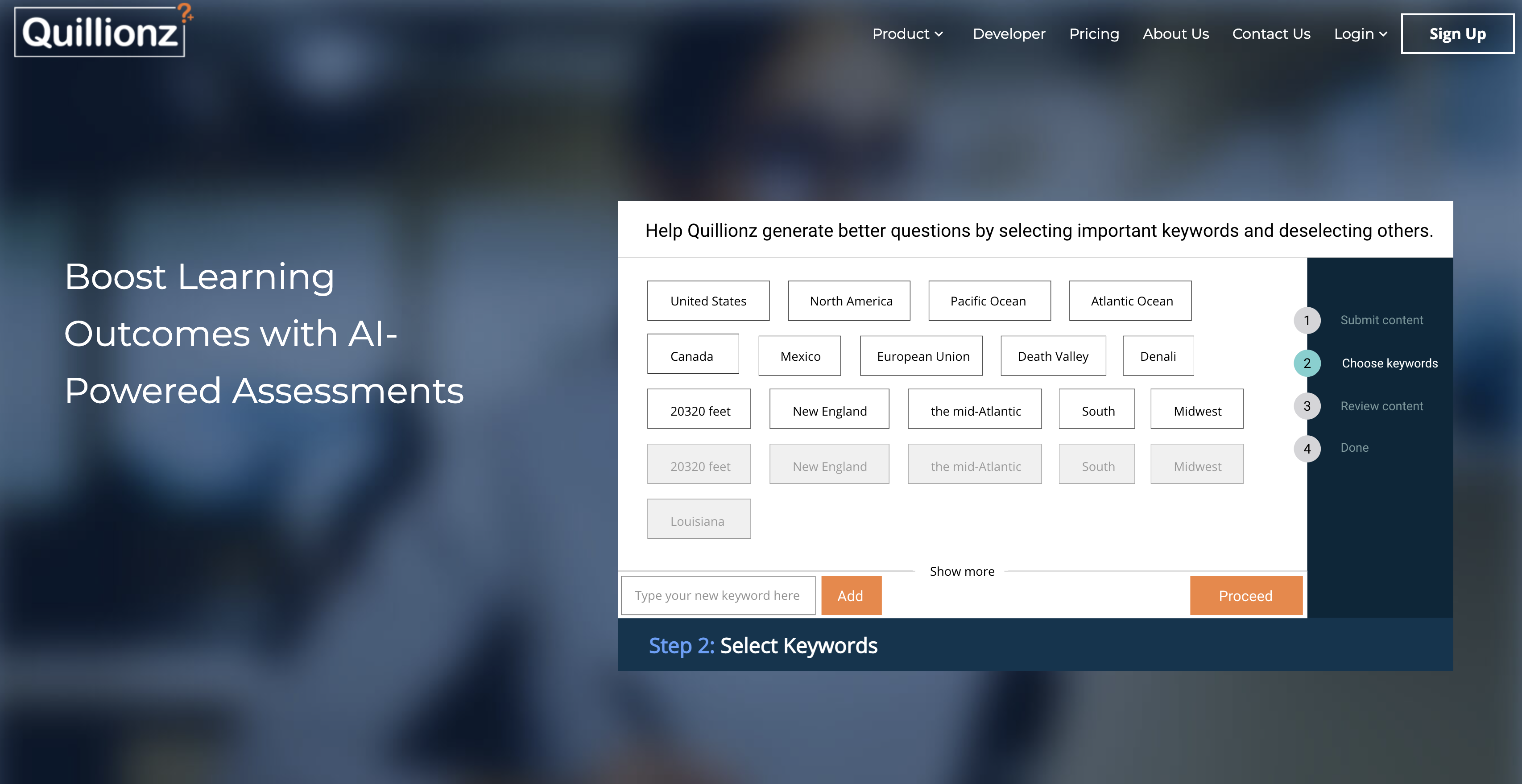 Quillionz - Screenshot showing the interface and features of this AI tool