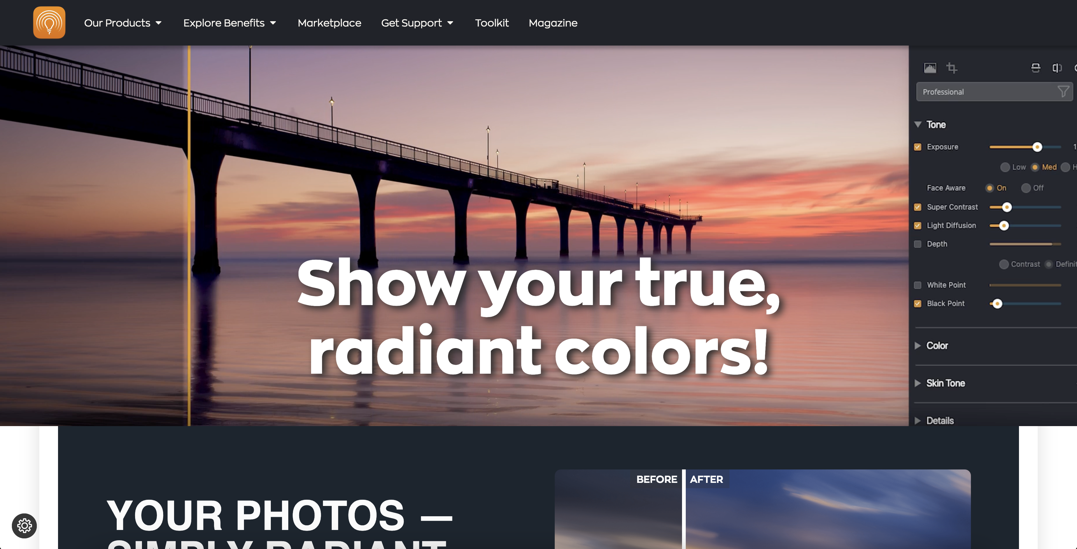 Radiant Imaging Labs - Screenshot showing the interface and features of this AI tool