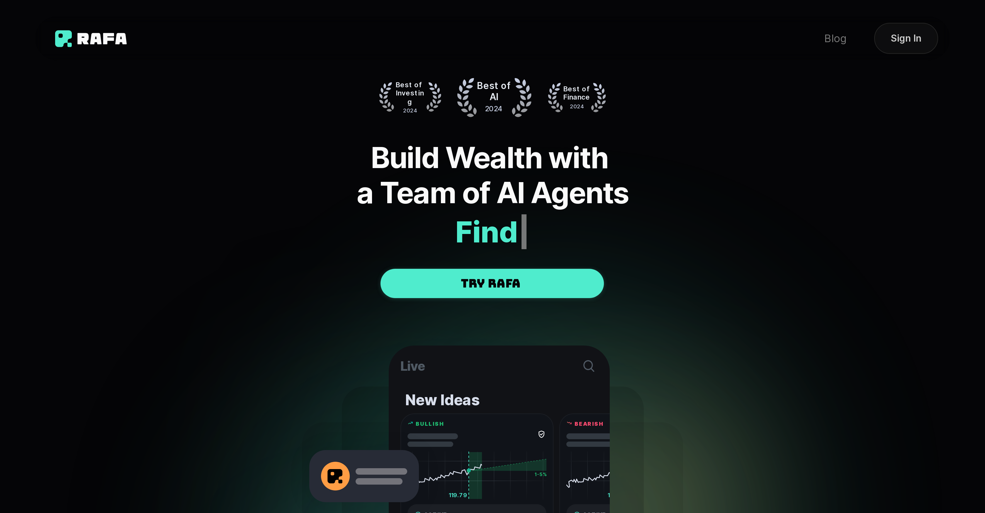 RAFA - Screenshot showing the interface and features of this AI tool