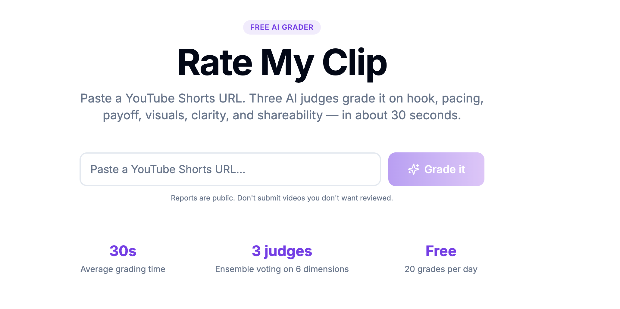 Rate My Clip by ClipFinder - Screenshot showing the interface and features of this AI tool