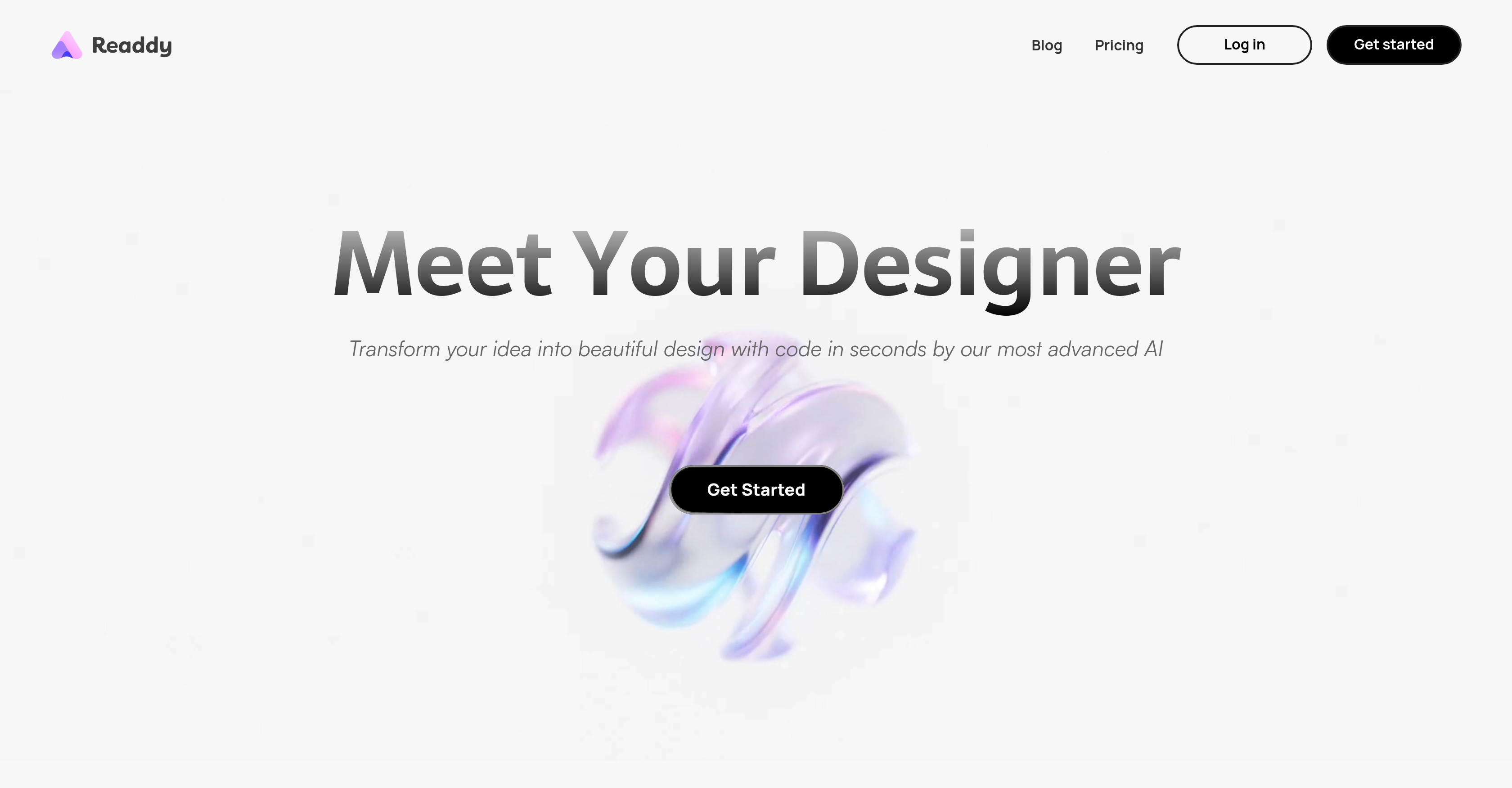 Readdy - Screenshot showing the interface and features of this AI tool